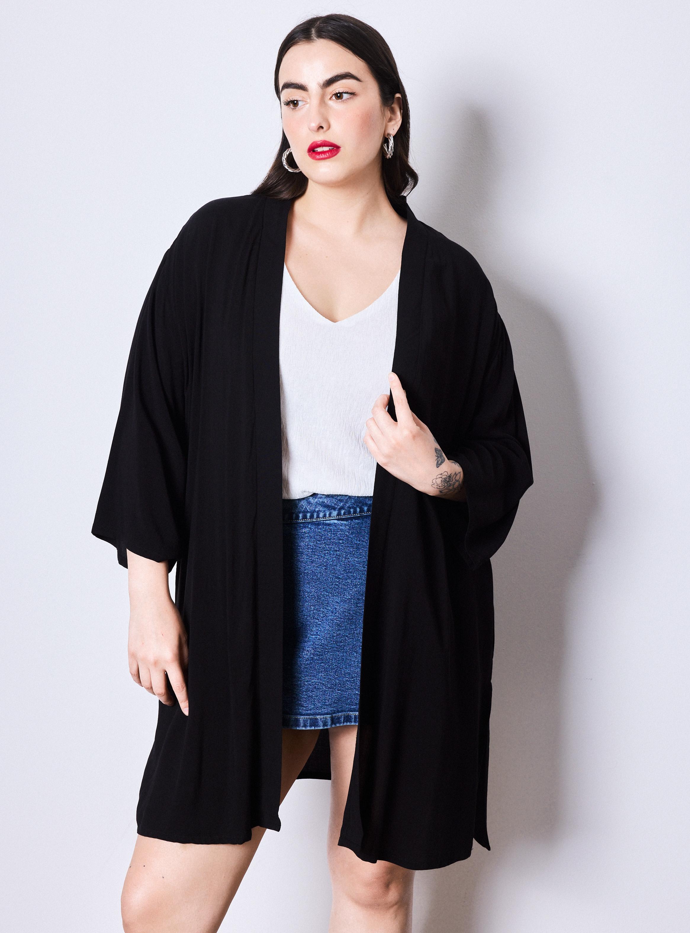 Blusa Capa Kimono Estampada-0