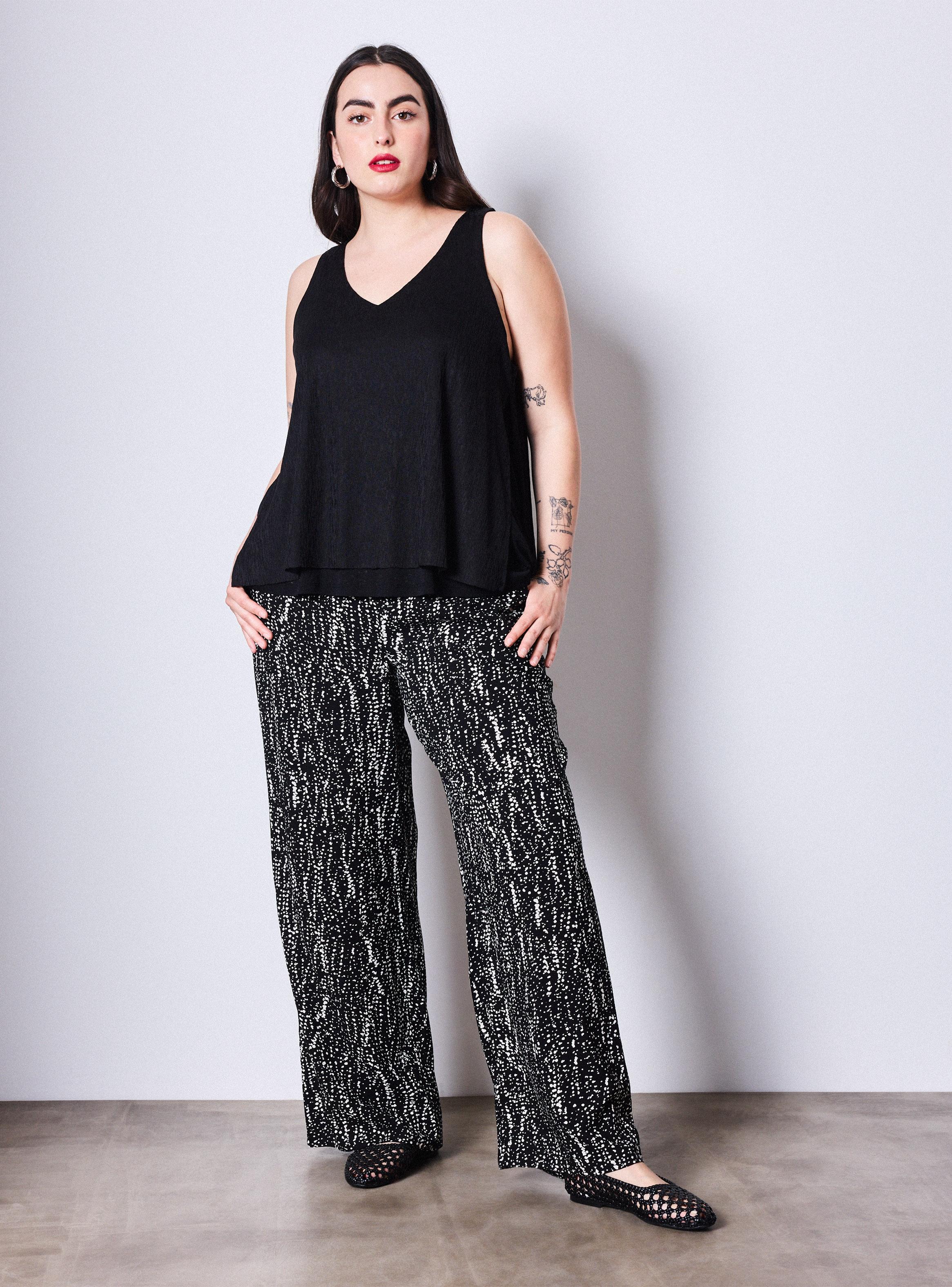 Blusa Elasticada Holgada Texturada y en Capas-4
