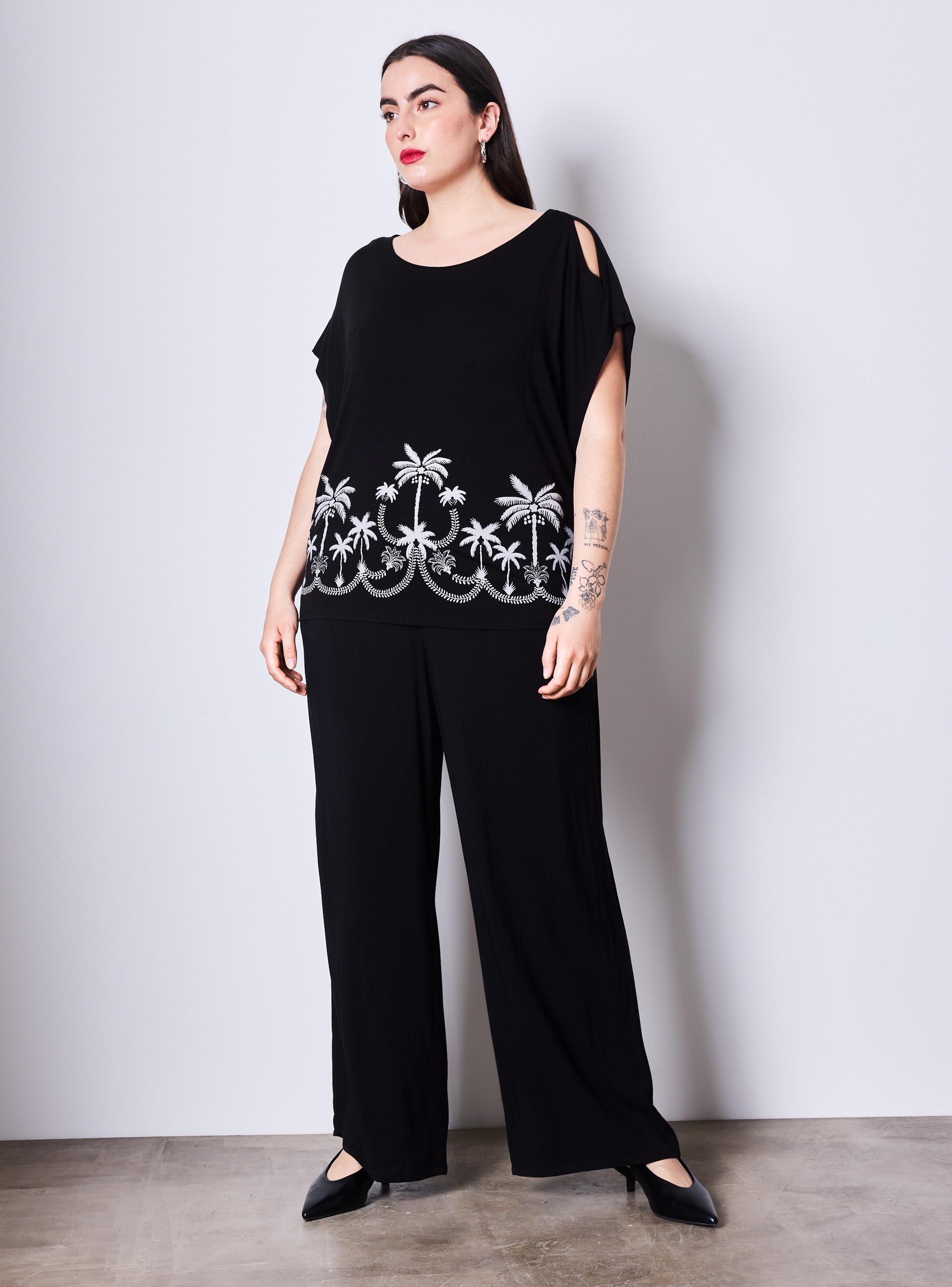 Polera Escote Amplio Hombro Cut-Out Estampado en Basta-4