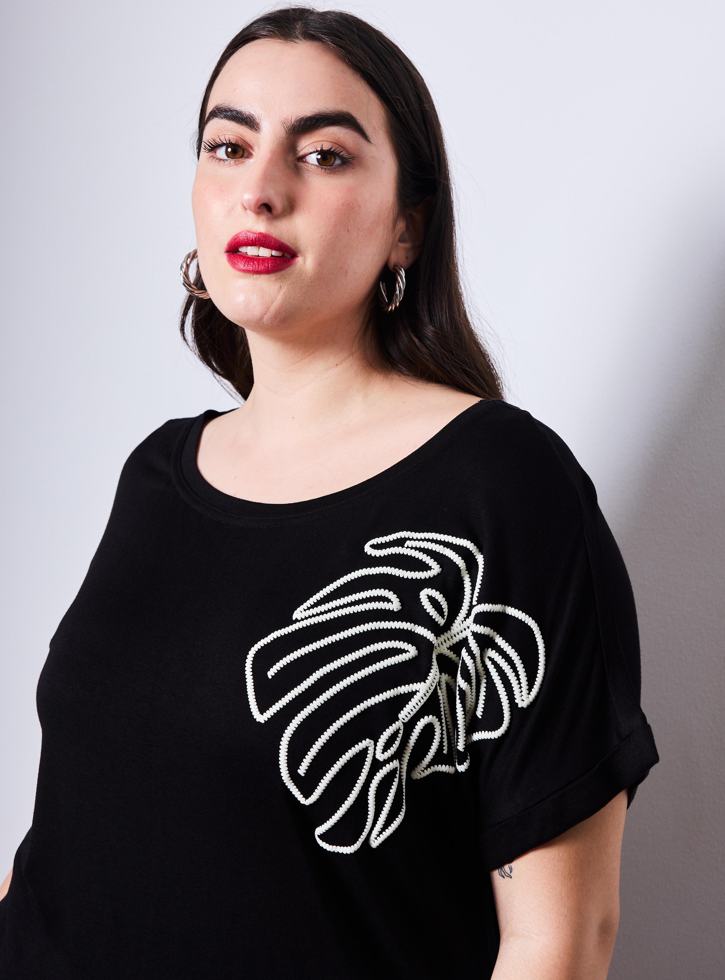 Polera Estampado en Hombro Manga Kimono-2
