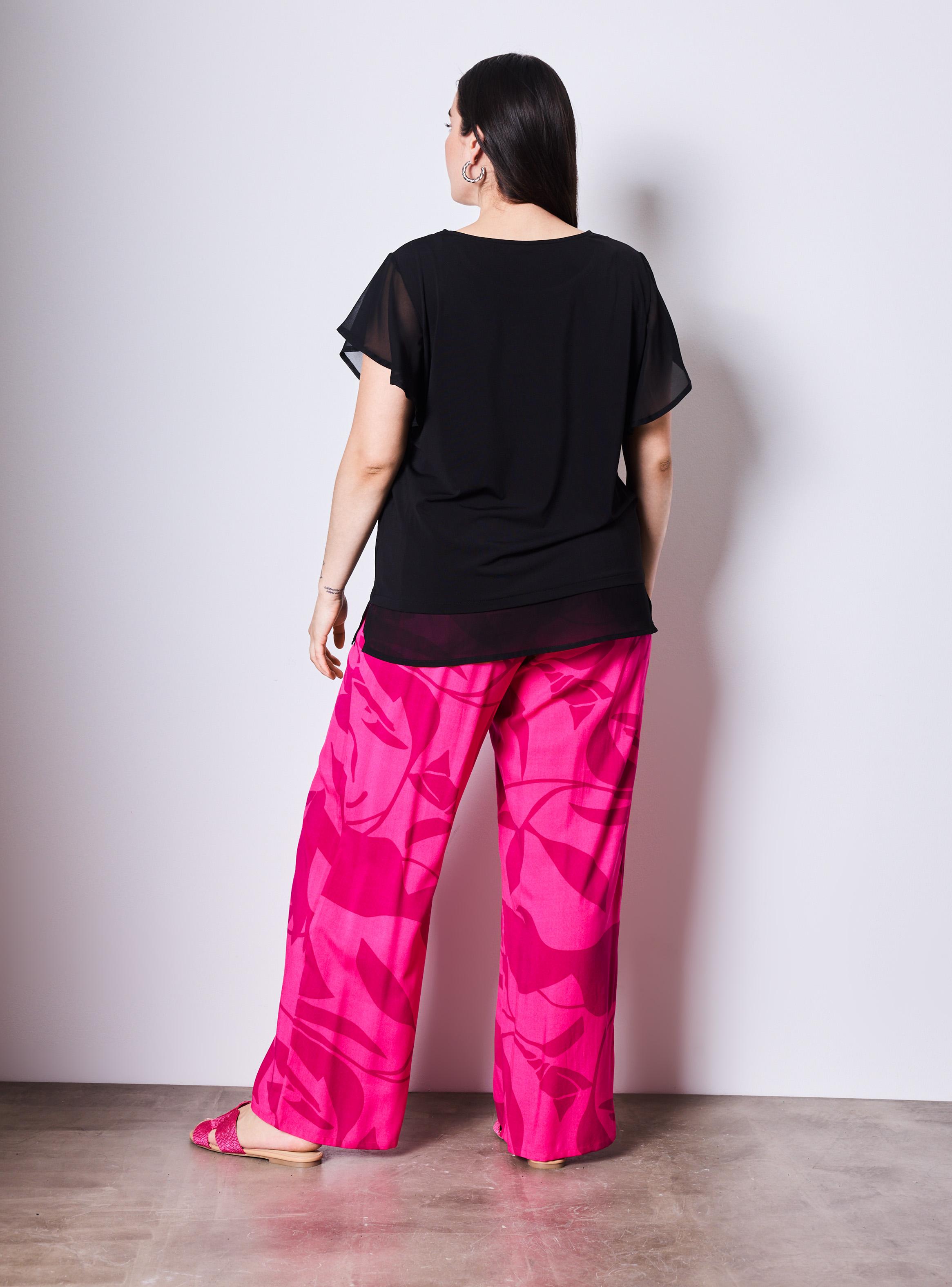 Polera Color Mix Telas Manga Amplia-5