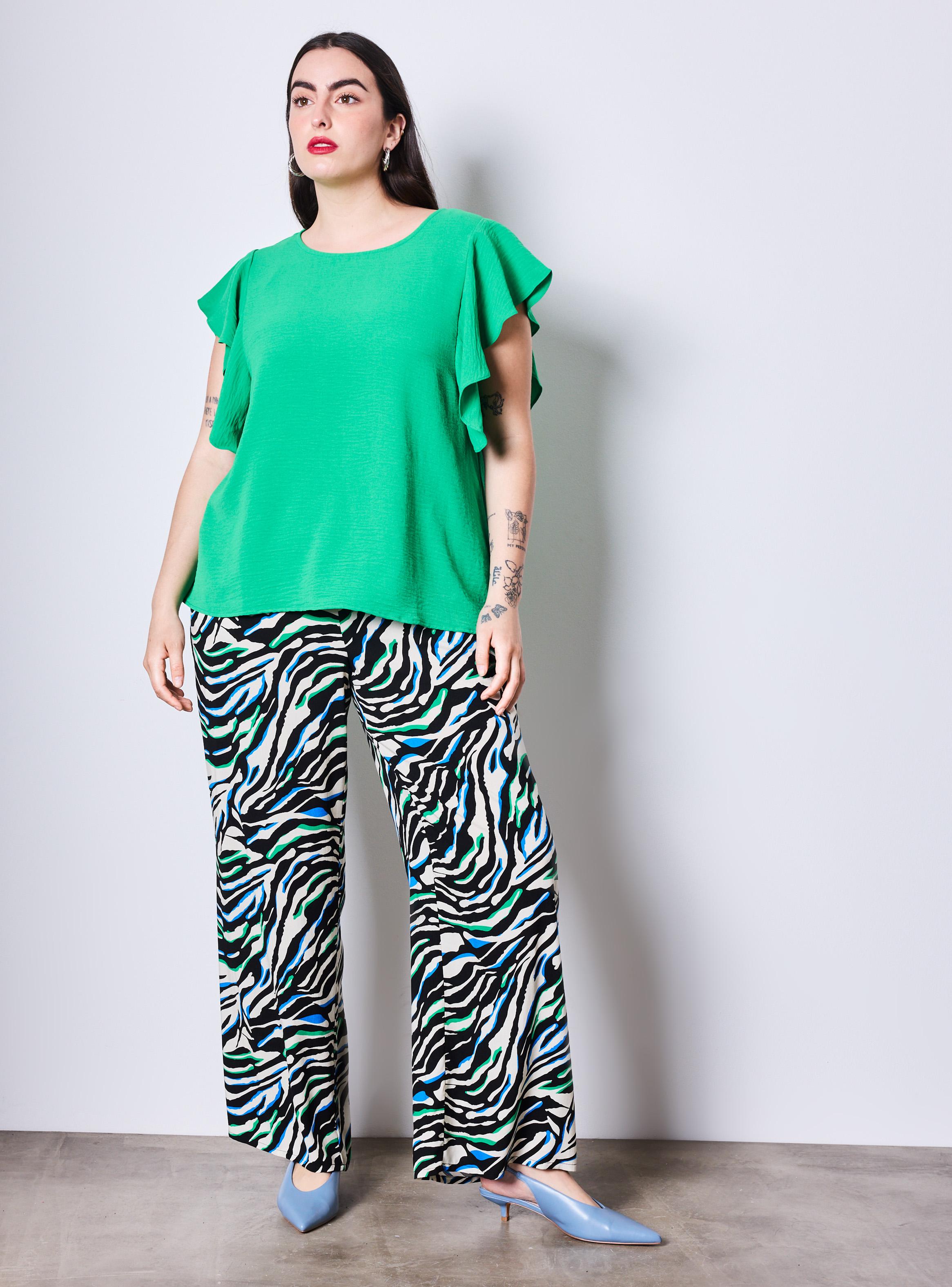 Blusa Color Maga Vuelos Talla Cyan-4