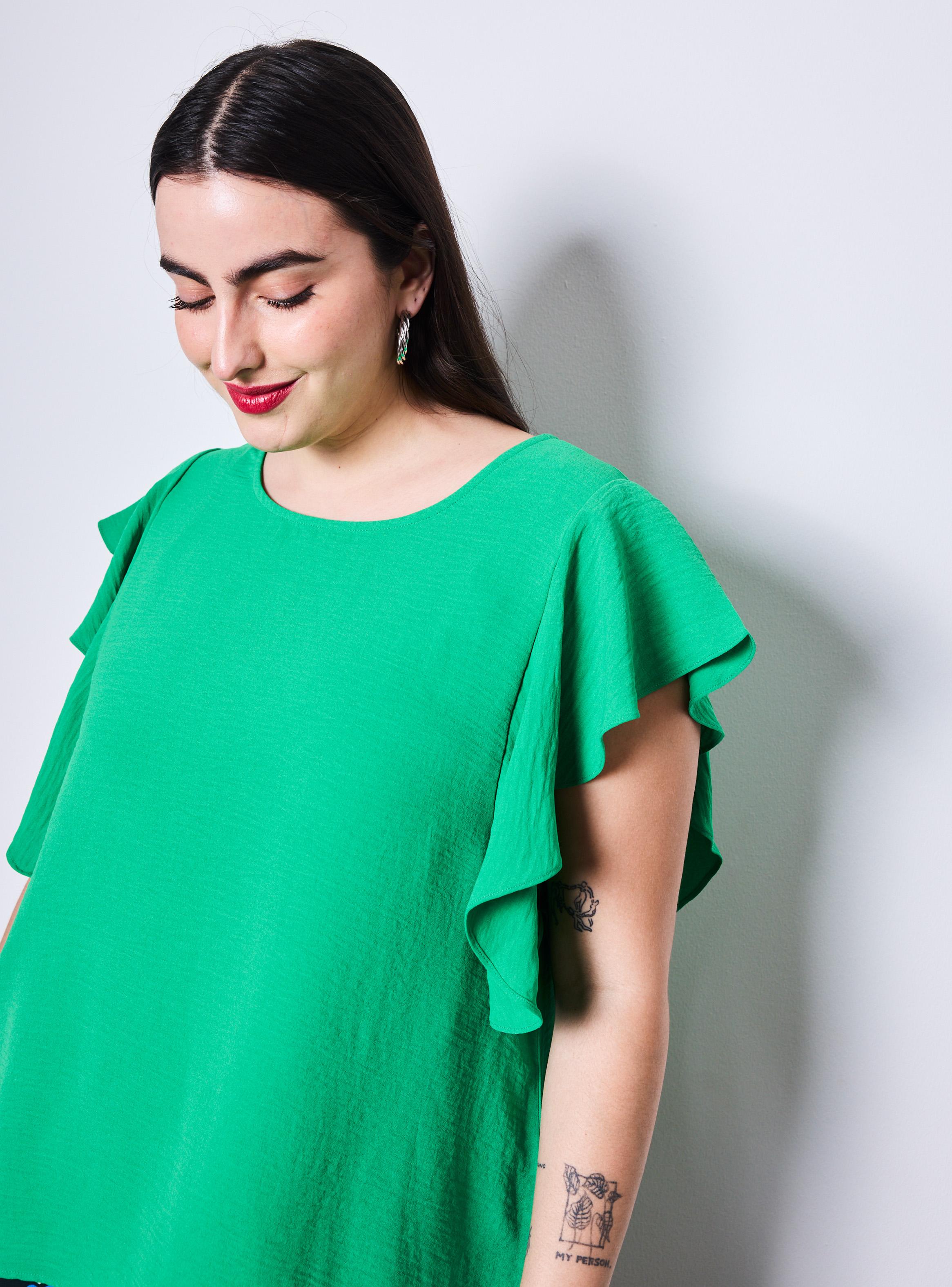 Blusa Color Maga Vuelos Talla Cyan-2
