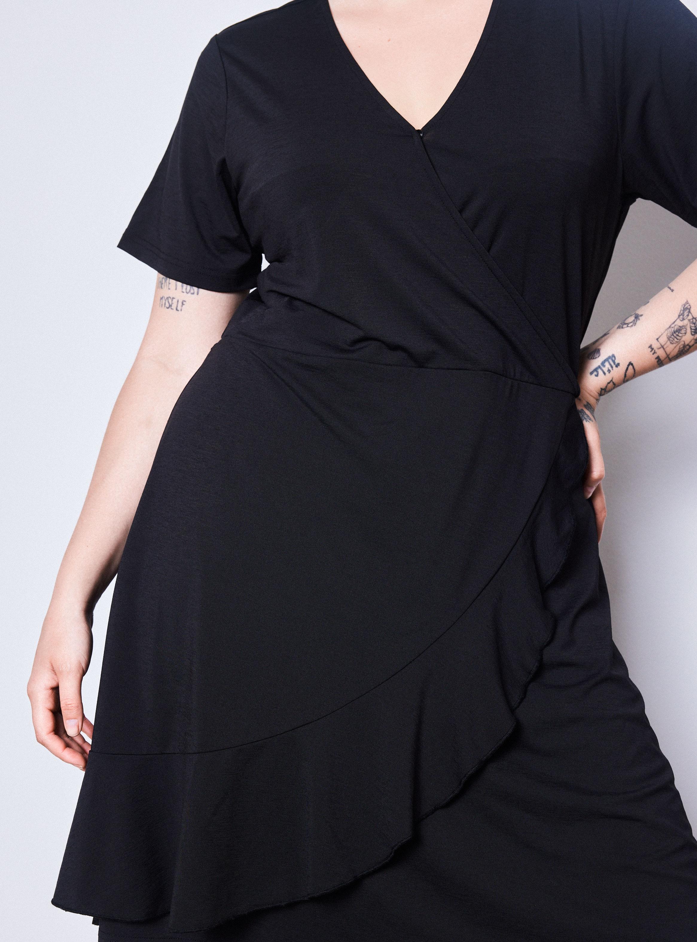 Vestido Cruzado con Botones en Falda-2