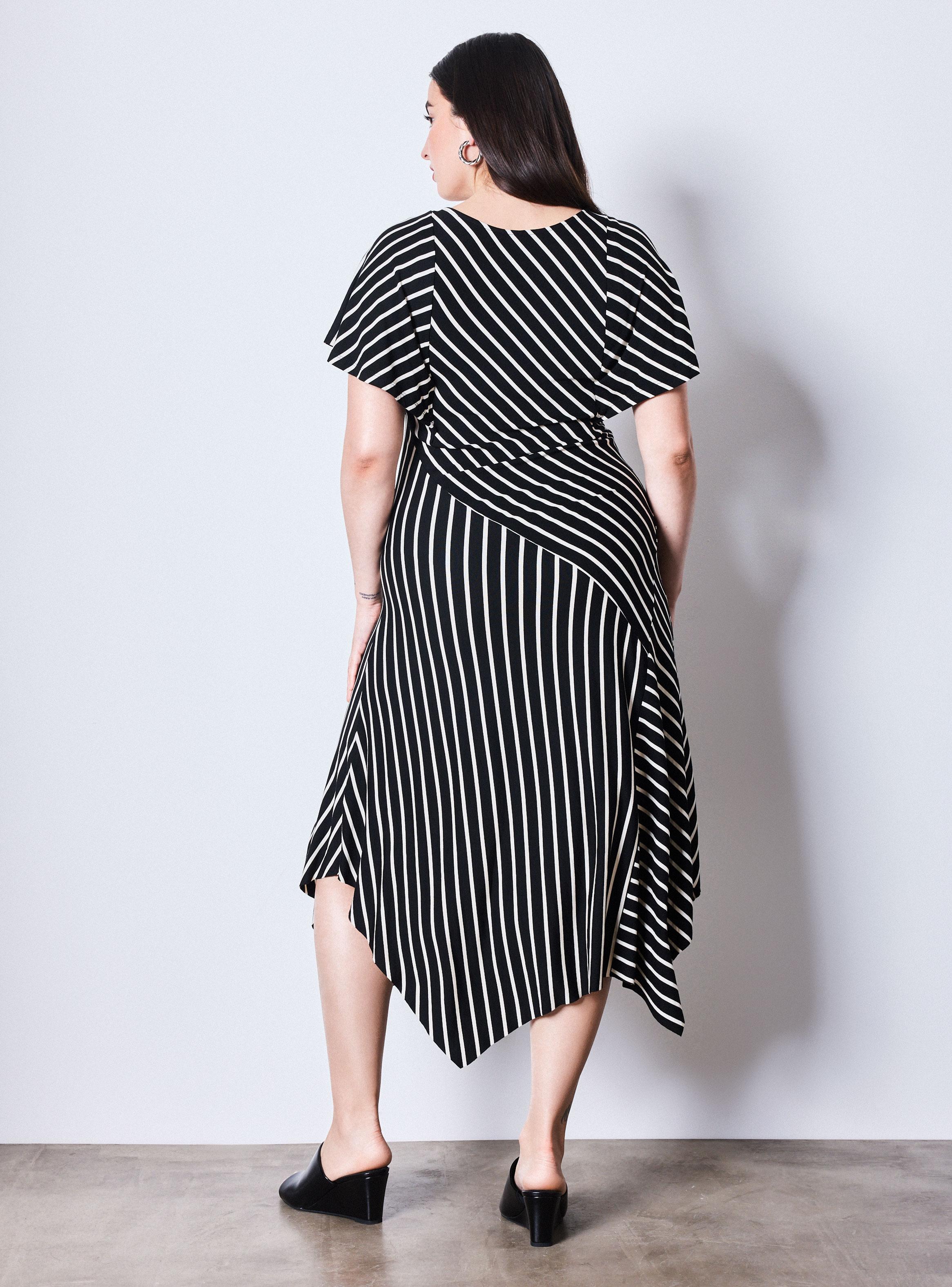 Vestido Escote en V Largo Bajo la Rodilla-5