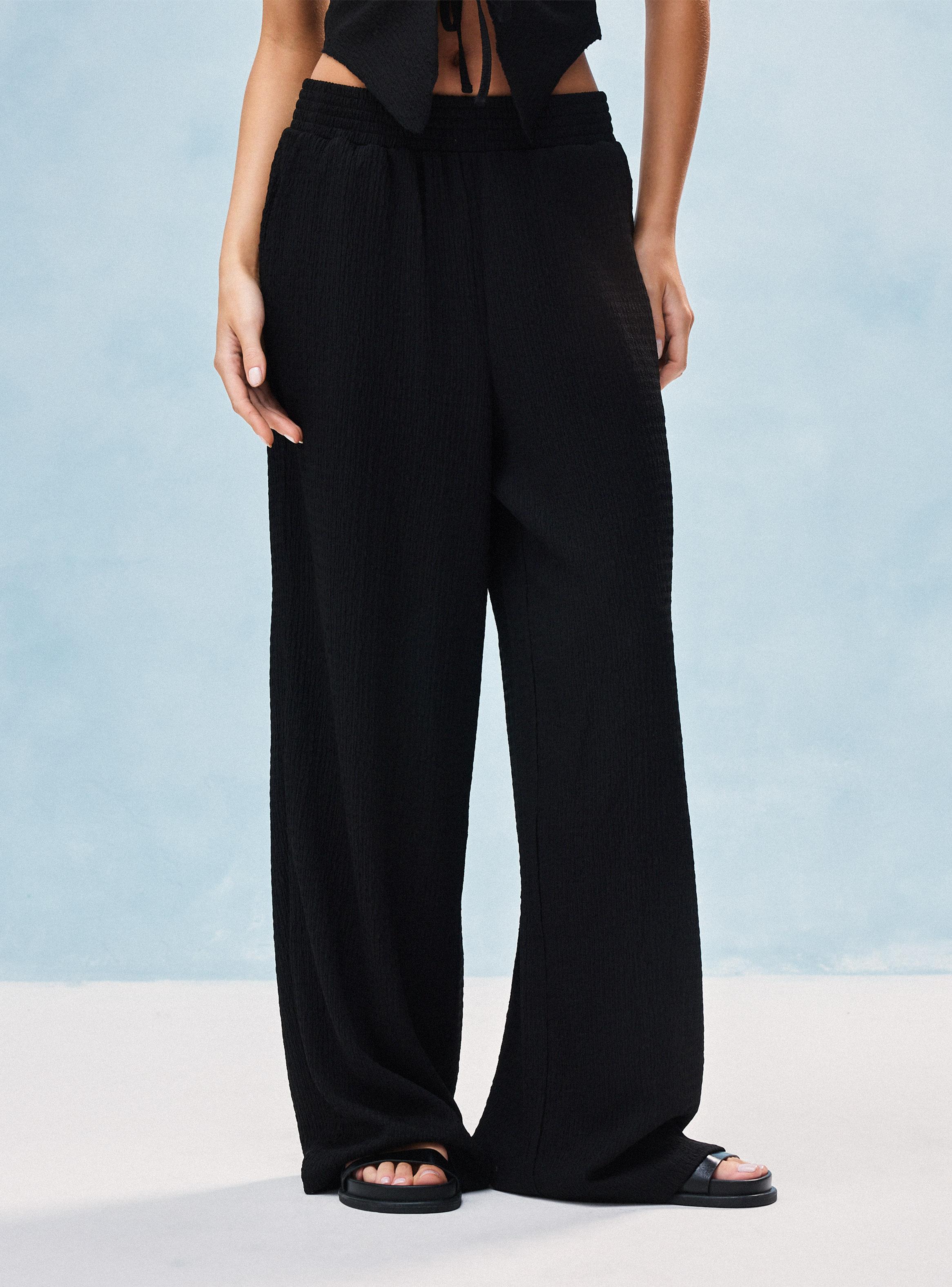 Pantalón Fluido con Pretina Elasticada-0