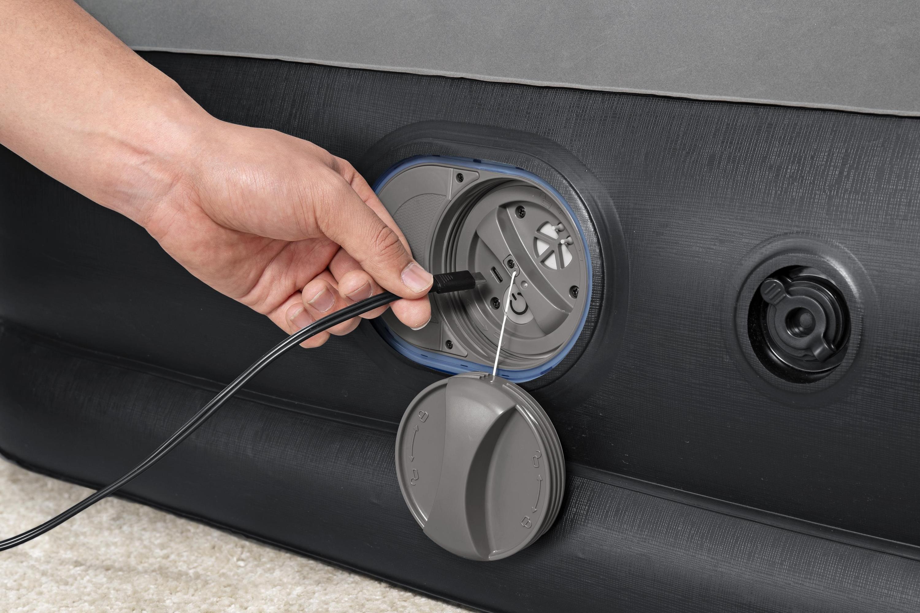 Colchón Inflable Queen Tritech Gris con Bomba USB-4