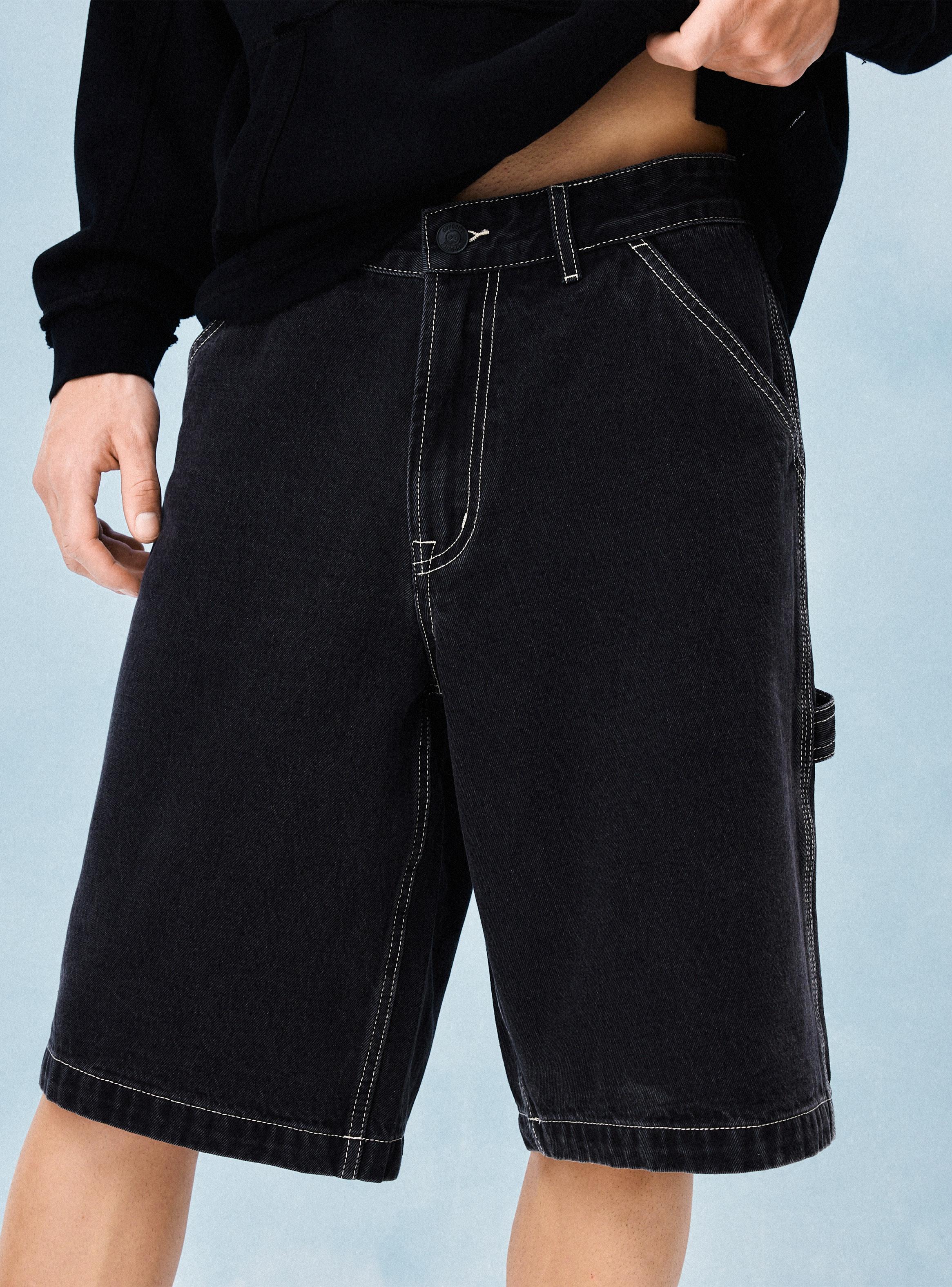 Bermuda Color Sólido de Gabardina-2