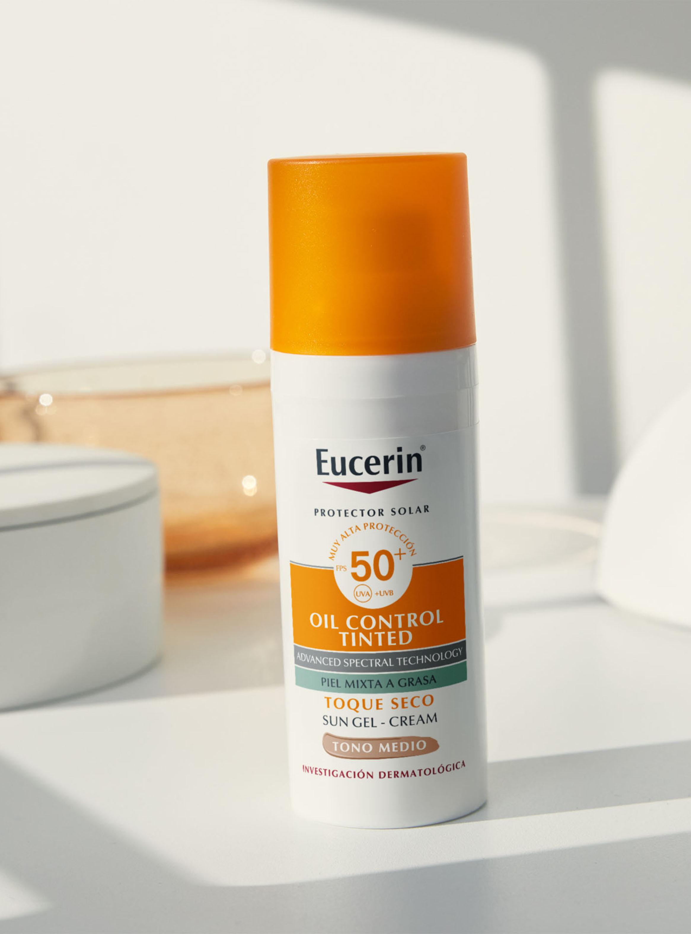 Protector Eucerin Solar Sun Oil Control Tinted Facial Tono Medio Fps50+ 50 ml-4