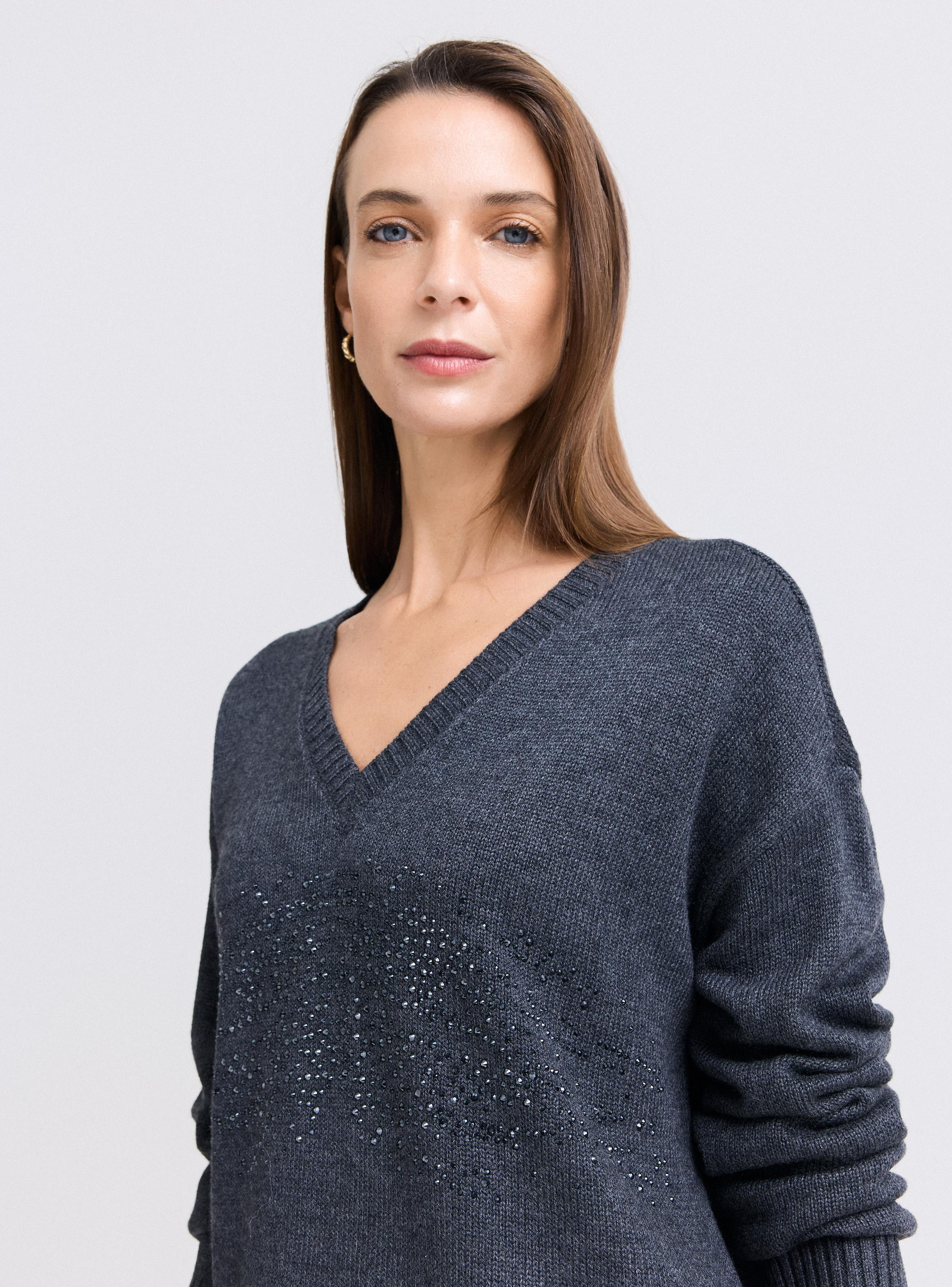 Sweater Aplicación de Cristales-3