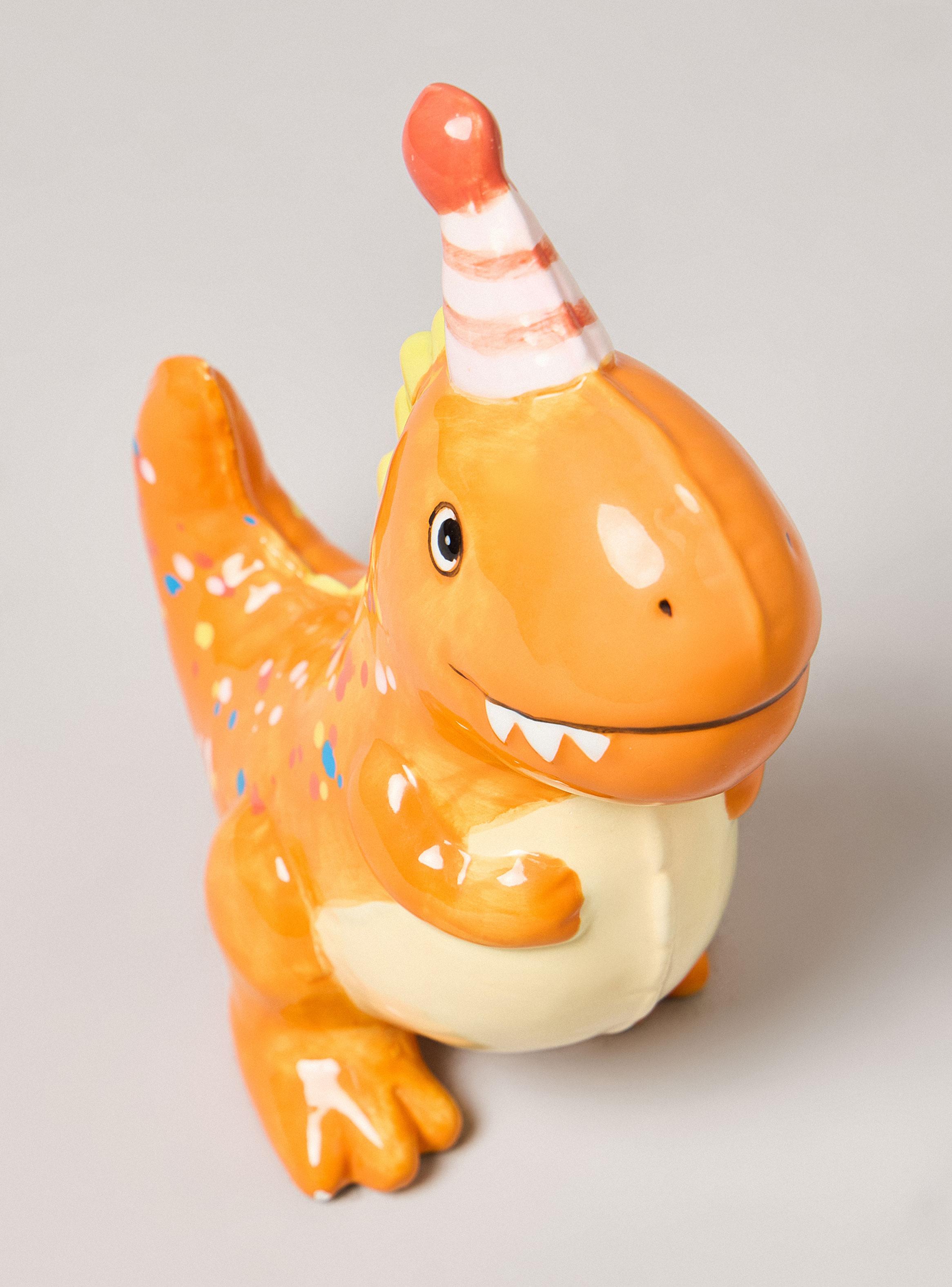 Alcancía de Dinosaurio Naranjo-2