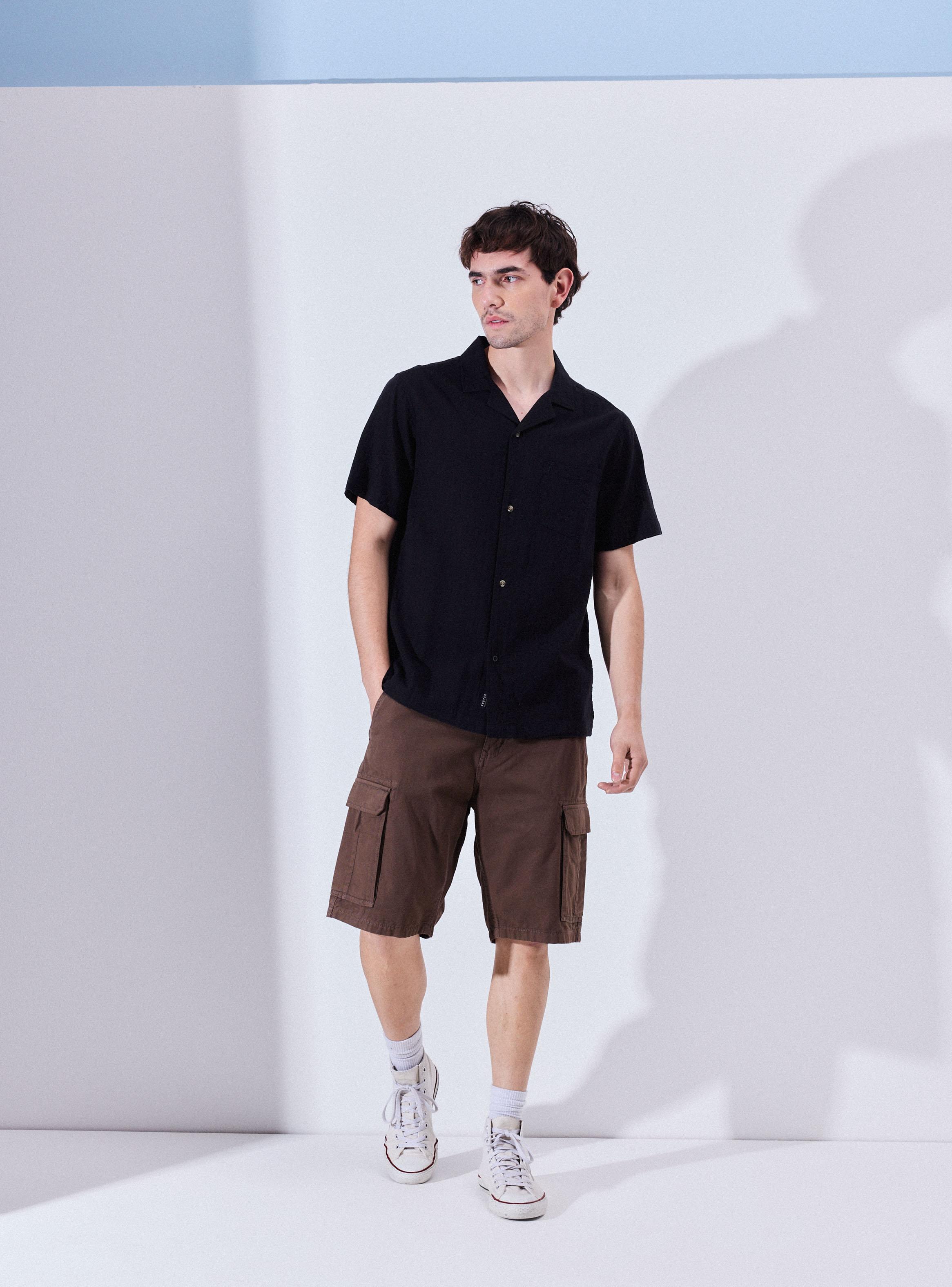 Camisa Sólida Texturada-4