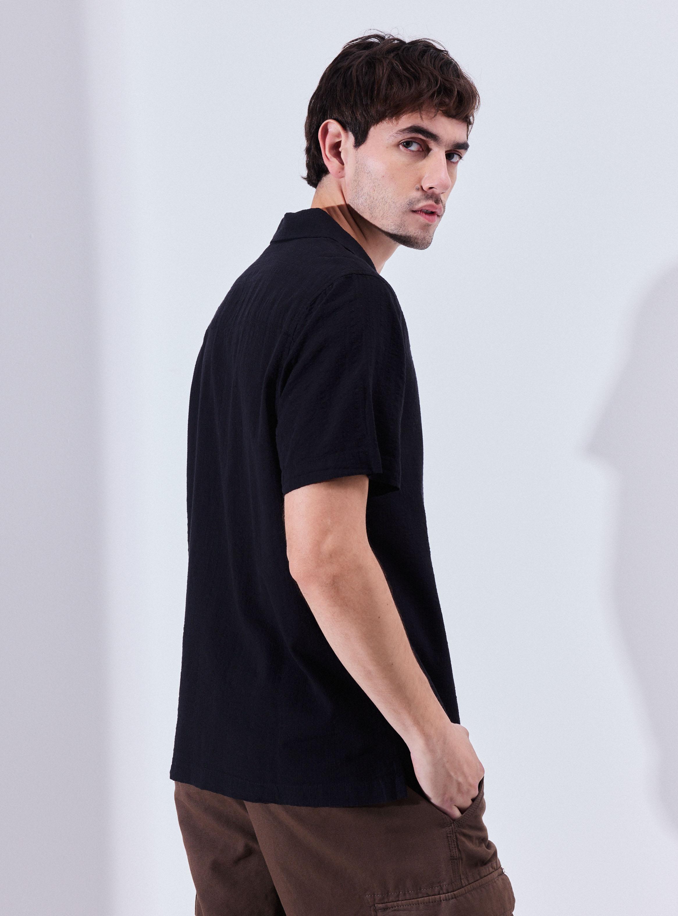 Camisa Sólida Texturada-1