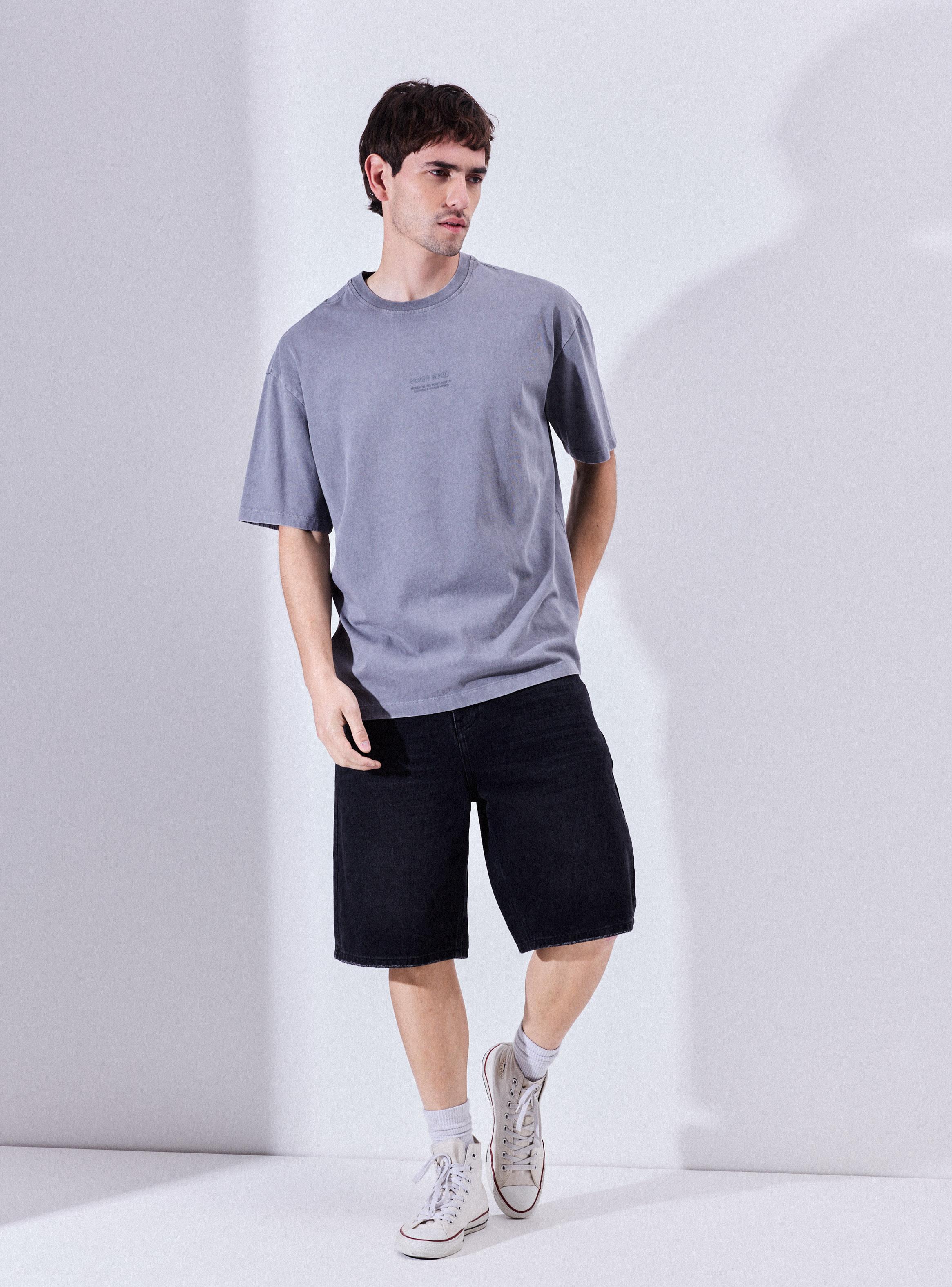 Polera Estampado Texto Pecho Overzice Lavada Oversize-4