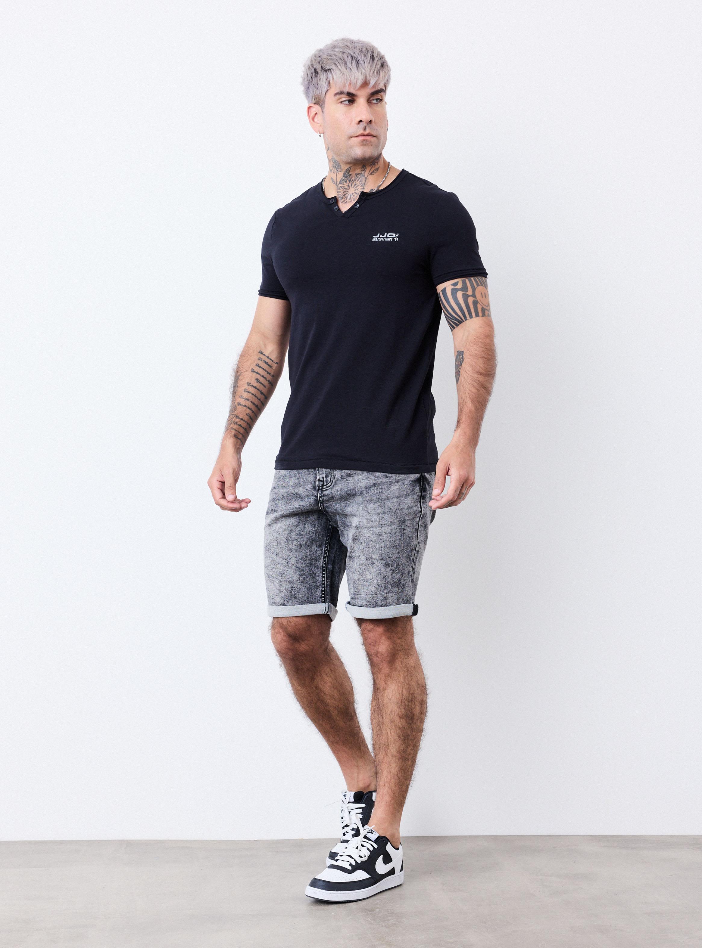 Bermuda Gravillado Lavado Basta Doblada-4