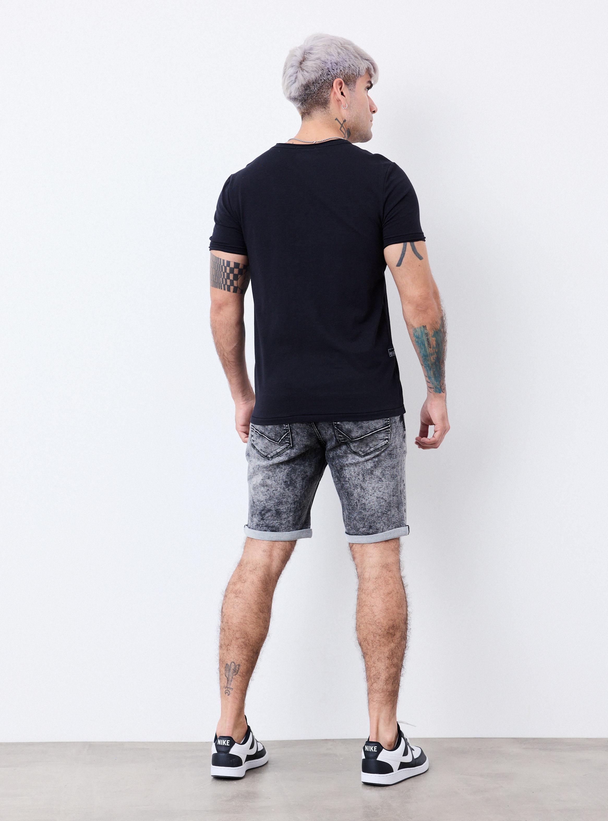 Bermuda Gravillado Lavado Basta Doblada-5