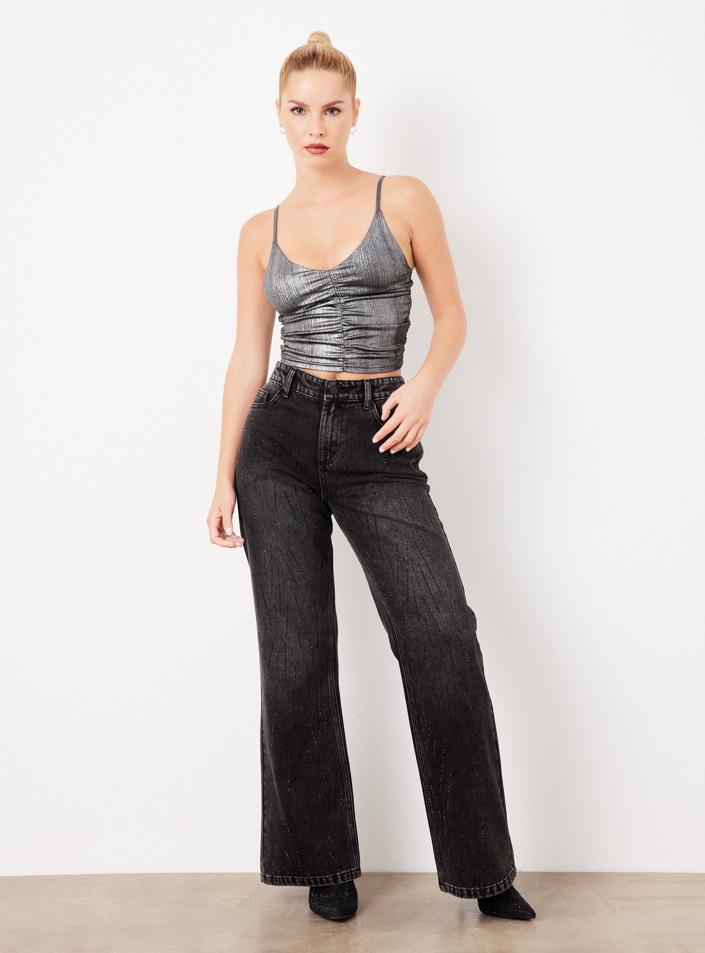 Polera Fruncida Metalizada-4