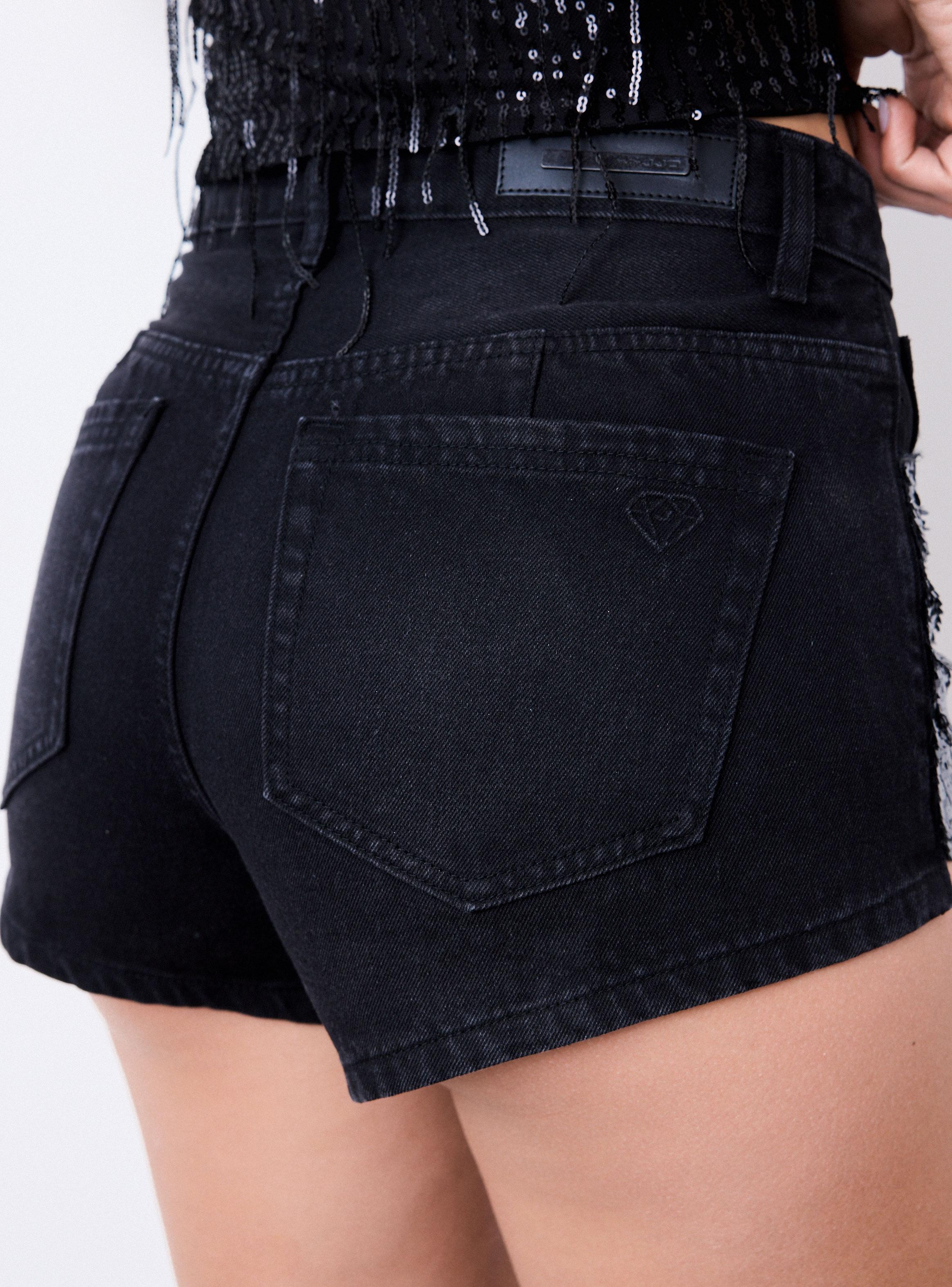 Short Denim con Delantero con Lentejuelas-3