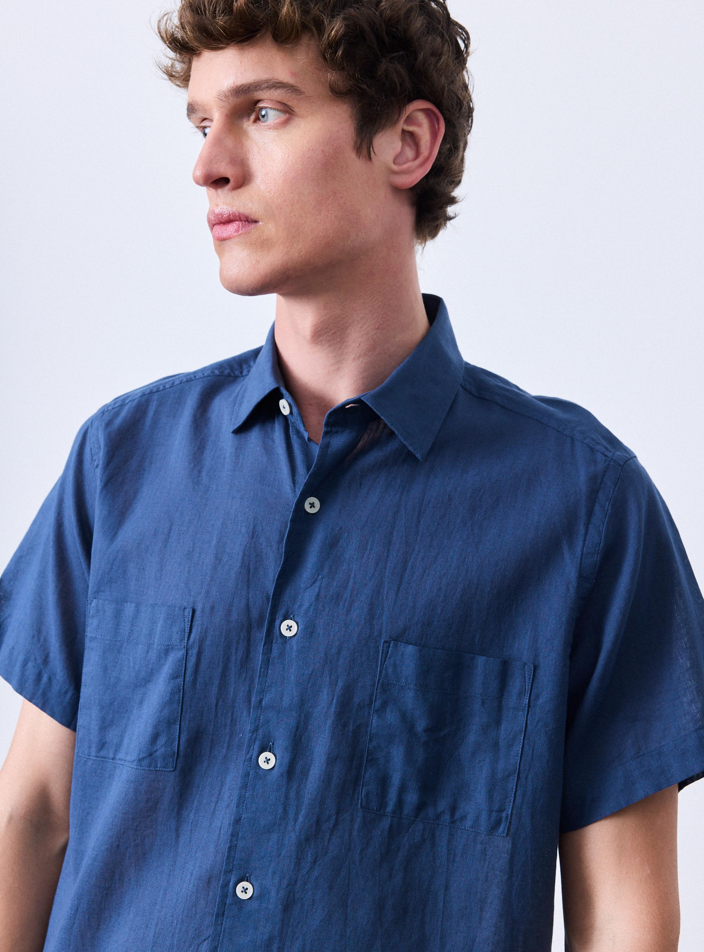Camisa Lino Rayon 2 bolsillos-2