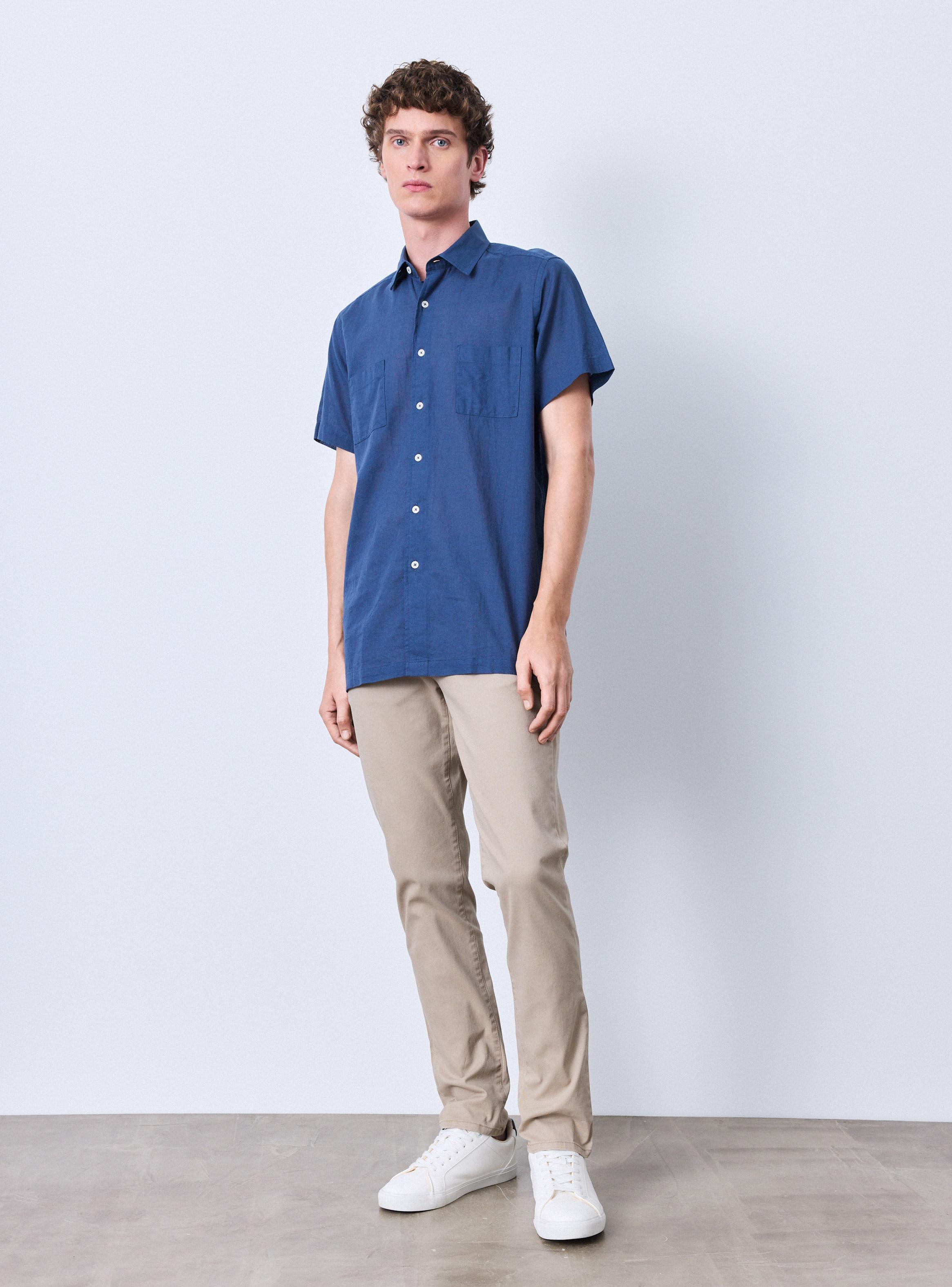 Camisa Lino Rayon 2 bolsillos-4