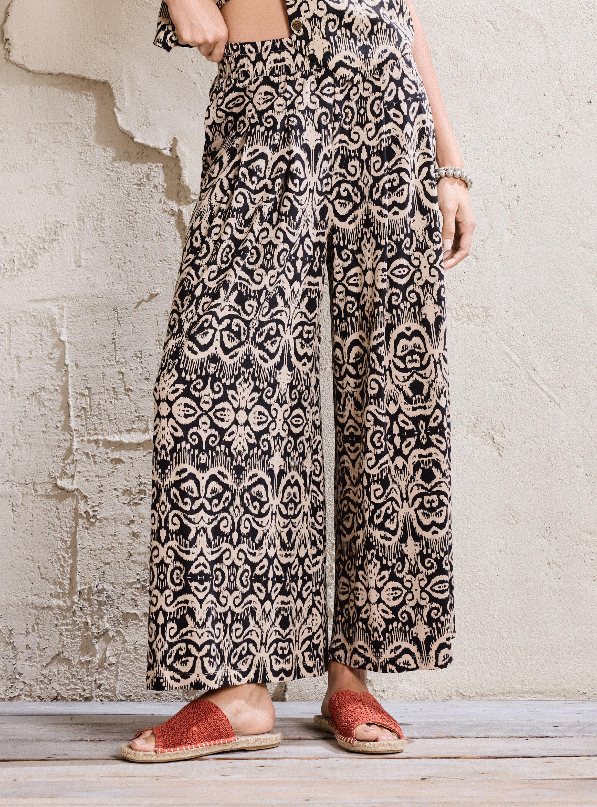 Pantalón Estampado con Pretina Elasticada-0