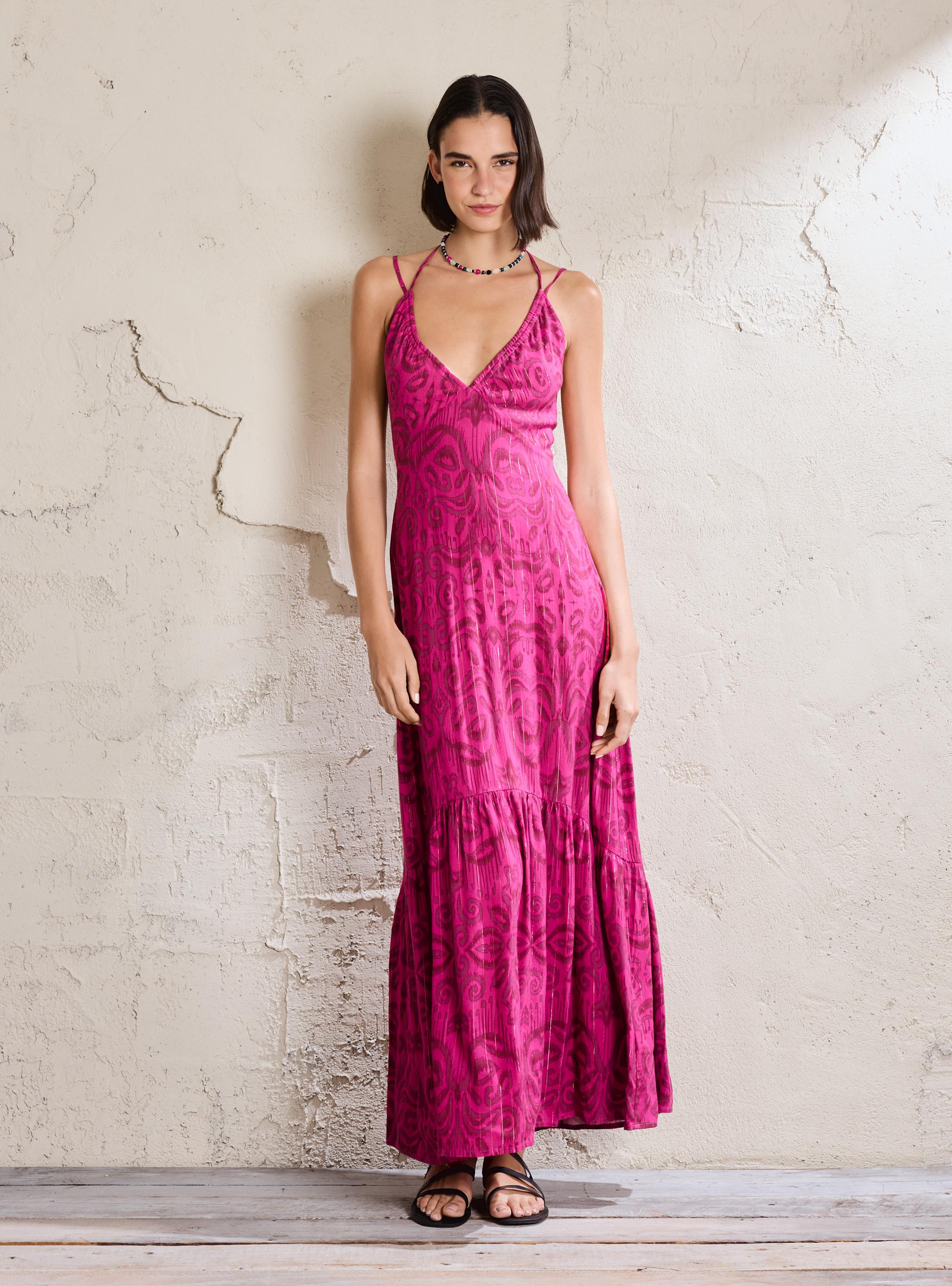 Vestido Estampado con Fruncido en Escote-4