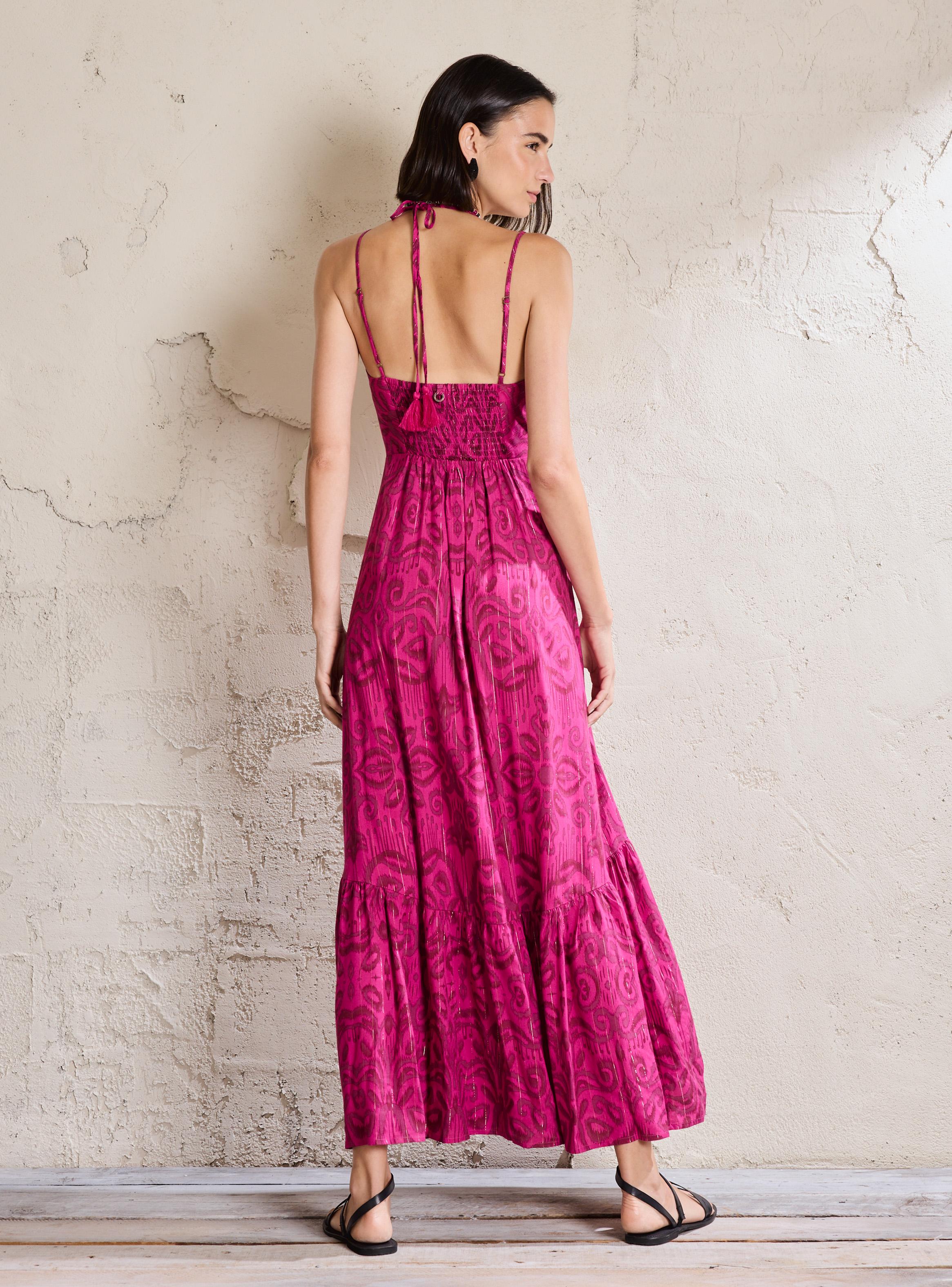 Vestido Estampado con Fruncido en Escote-5