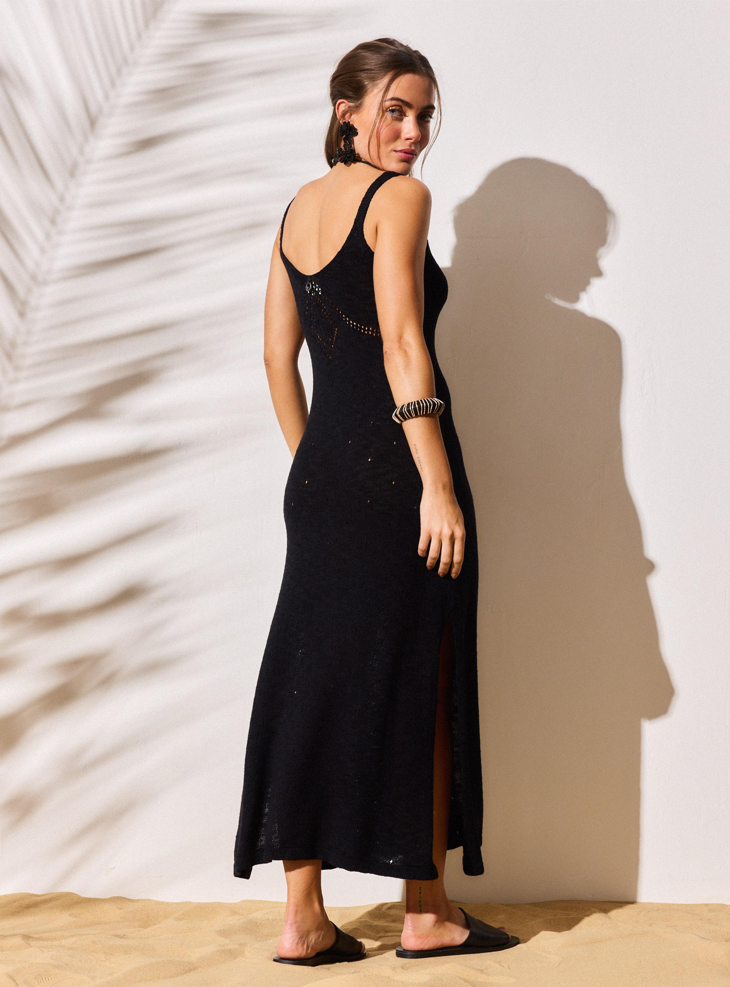 Vestido de Tejido de Punto con Calados-5