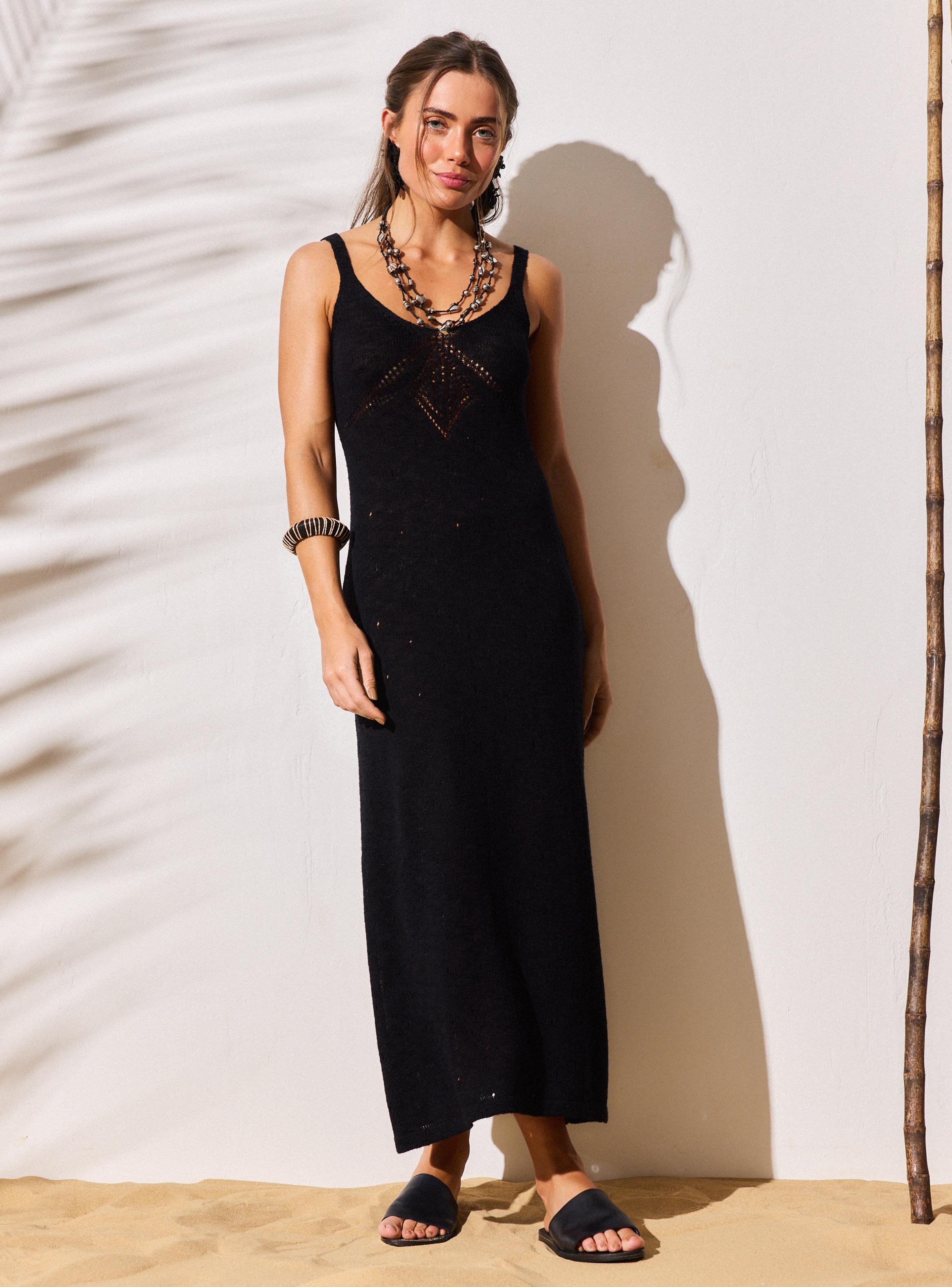 Vestido de Tejido de Punto con Calados-4