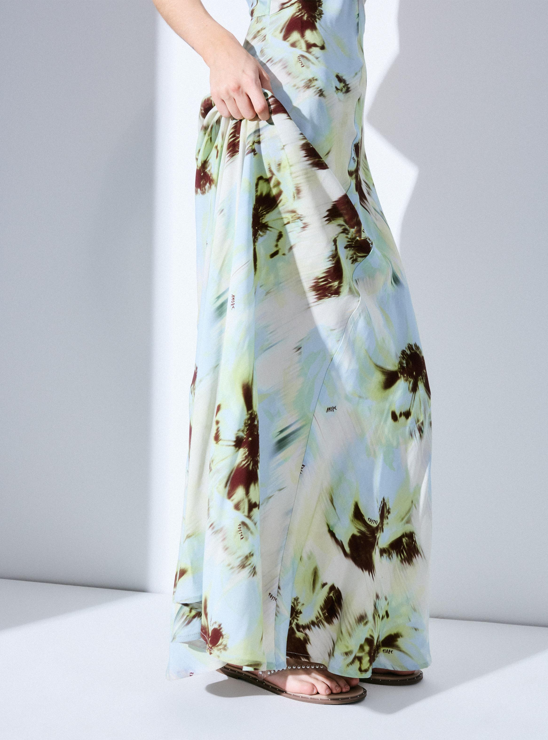 Vestido Largo Tirantes con Estampado Floral-3