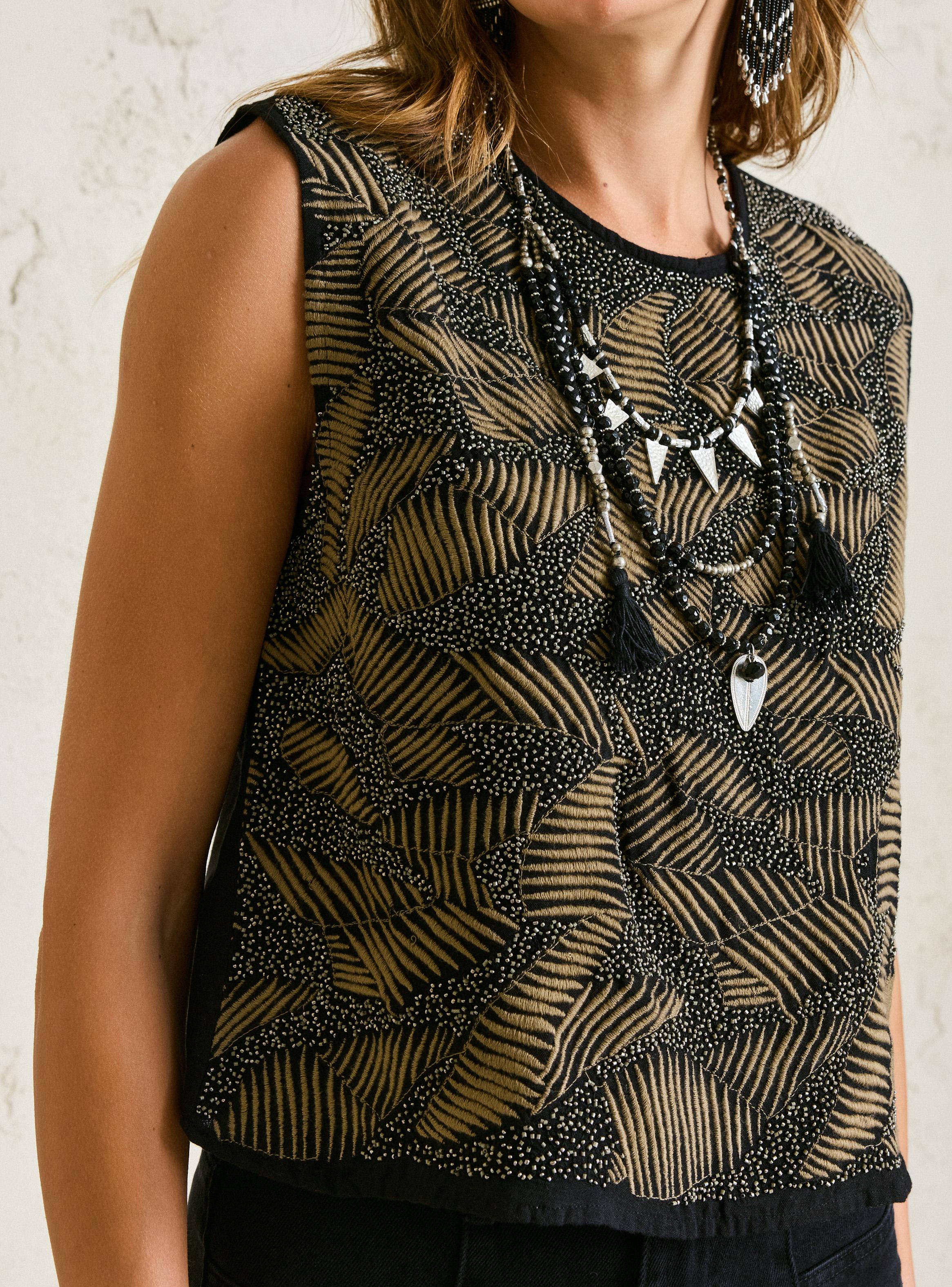 Blusa Bordado Mostacillas-2