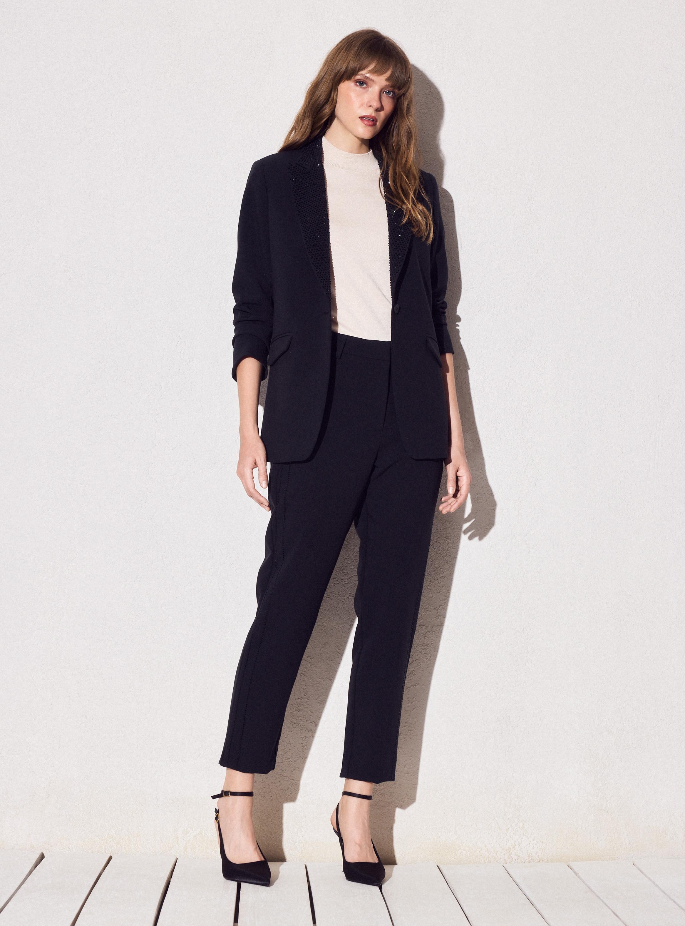 Pantalón Vestir con Cristales Laterales-4