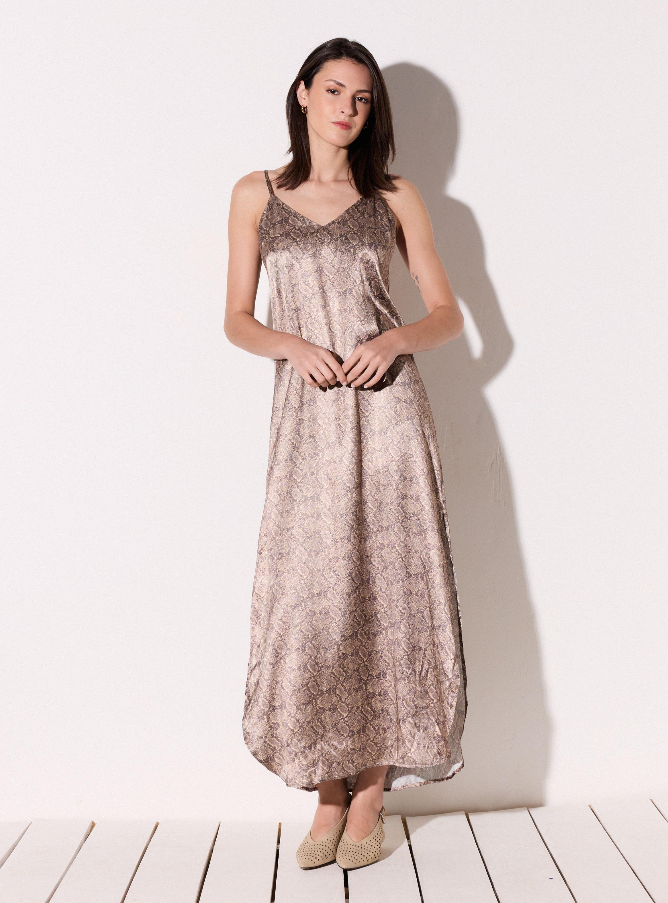 Vestido Tirantes Estampado Pitón-4