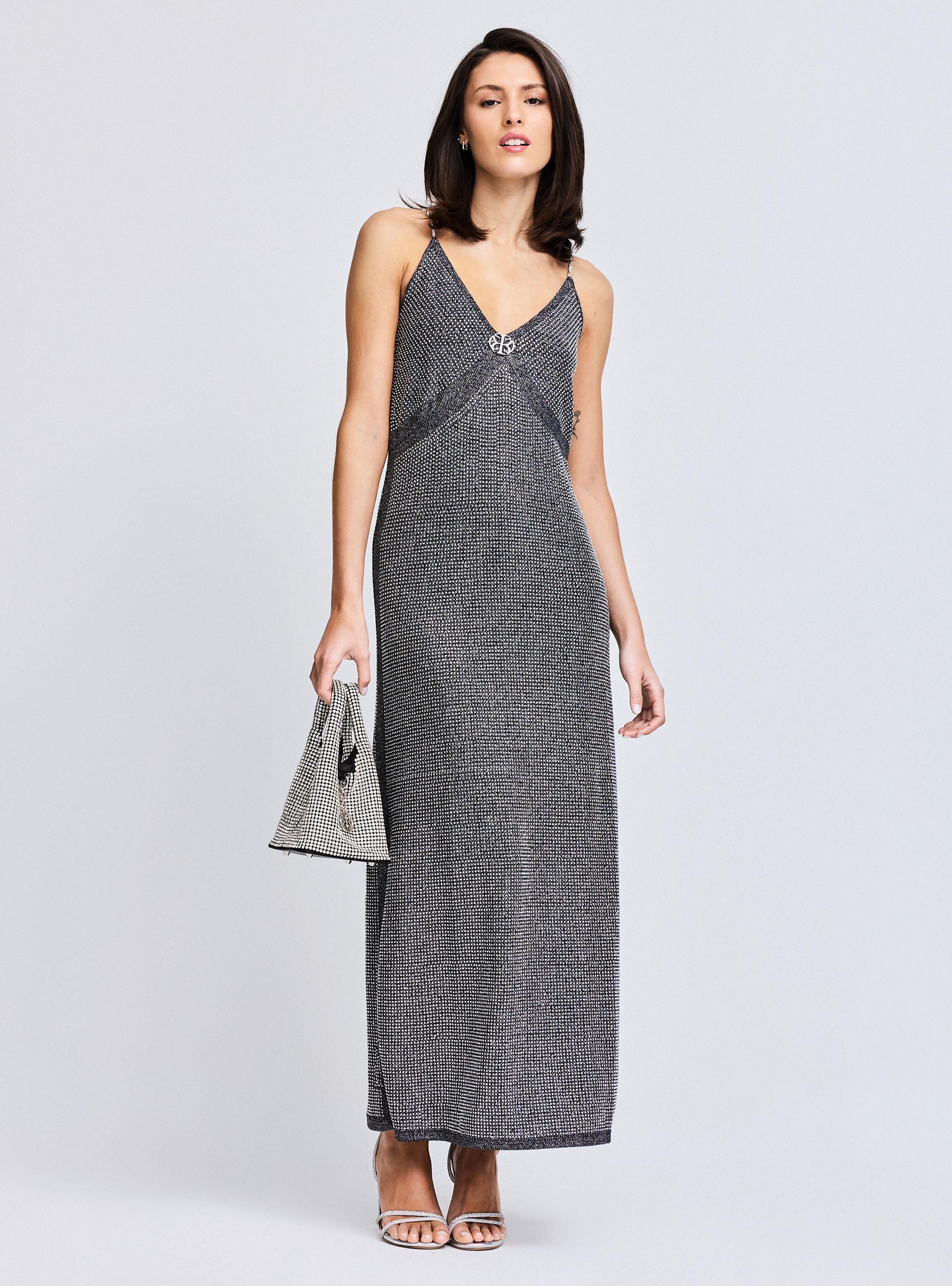 Vestido de Cristales con Tirante Metálico-4