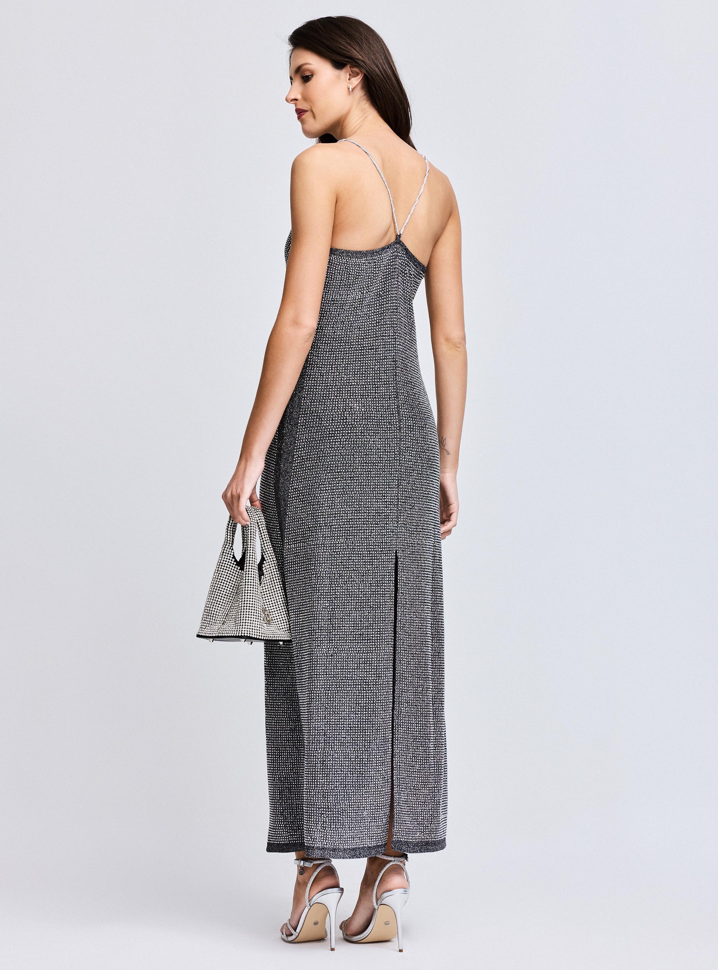 Vestido de Cristales con Tirante Metálico-5