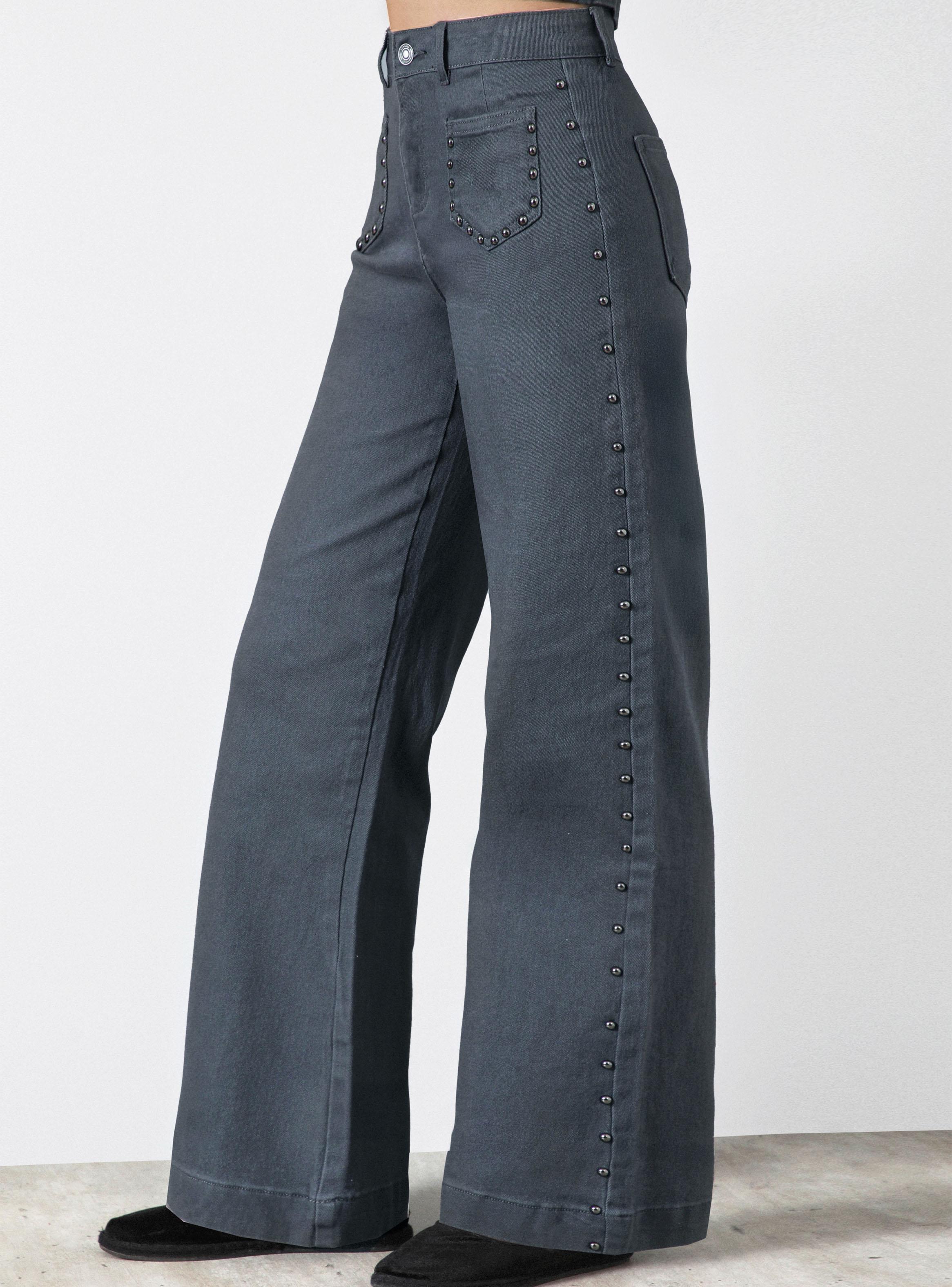 Jeans Pants Tachas Bolsillos-2