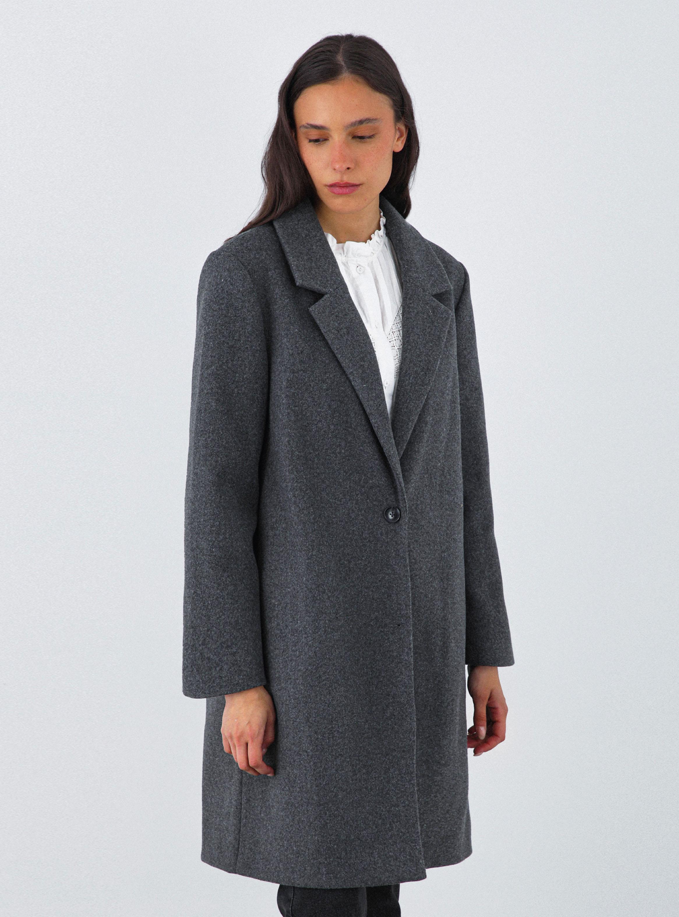 Abrigo Lanilla Melange Gris-0