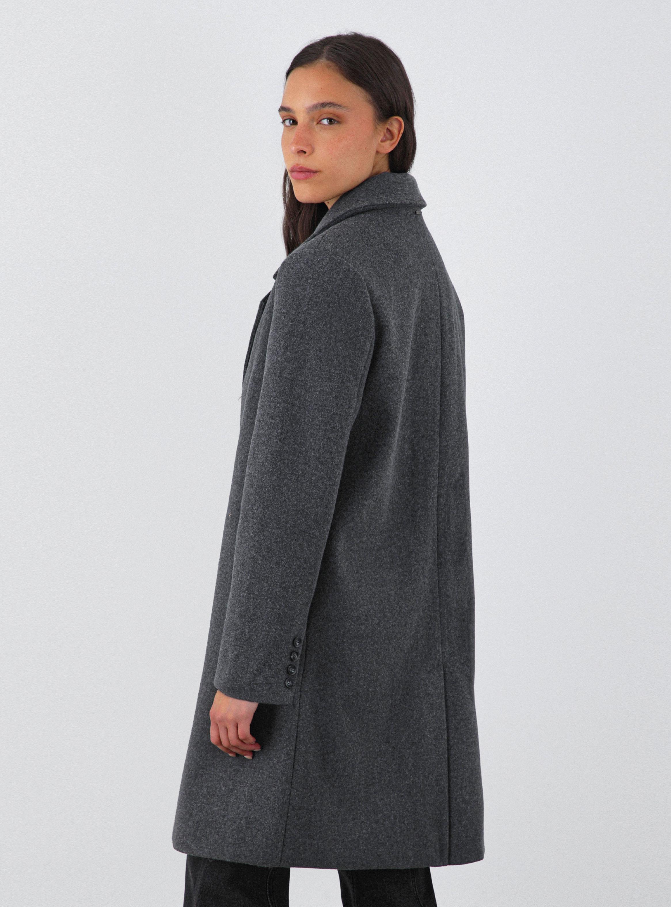 Abrigo Lanilla Melange Gris-1
