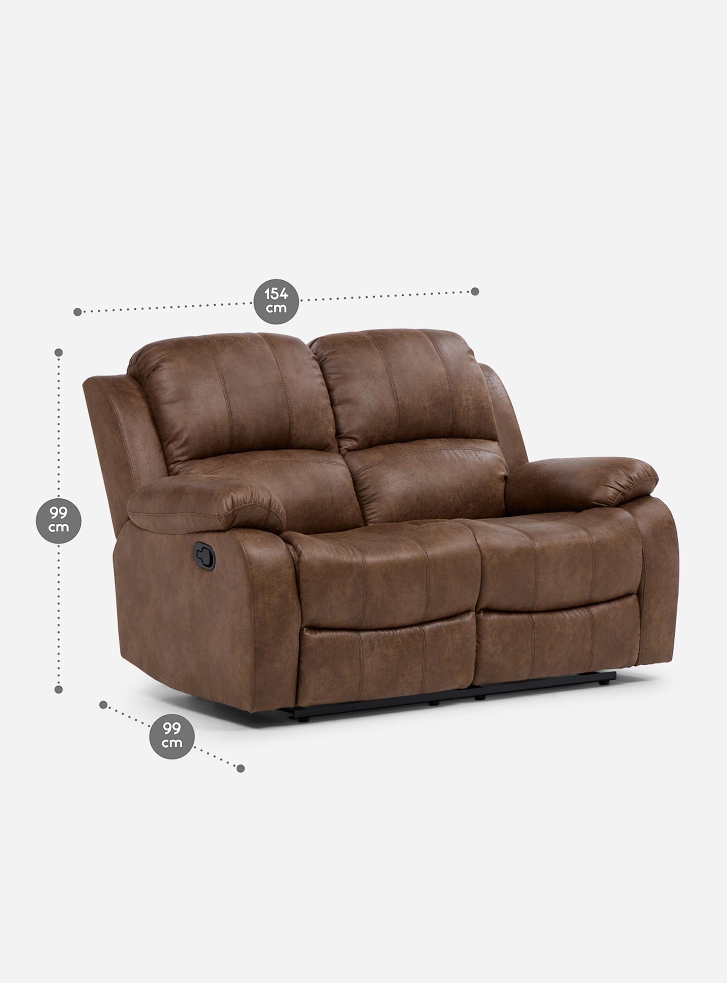 Sofá Reclinable 2 Cuerpos Umbria Tela Tabaco-1