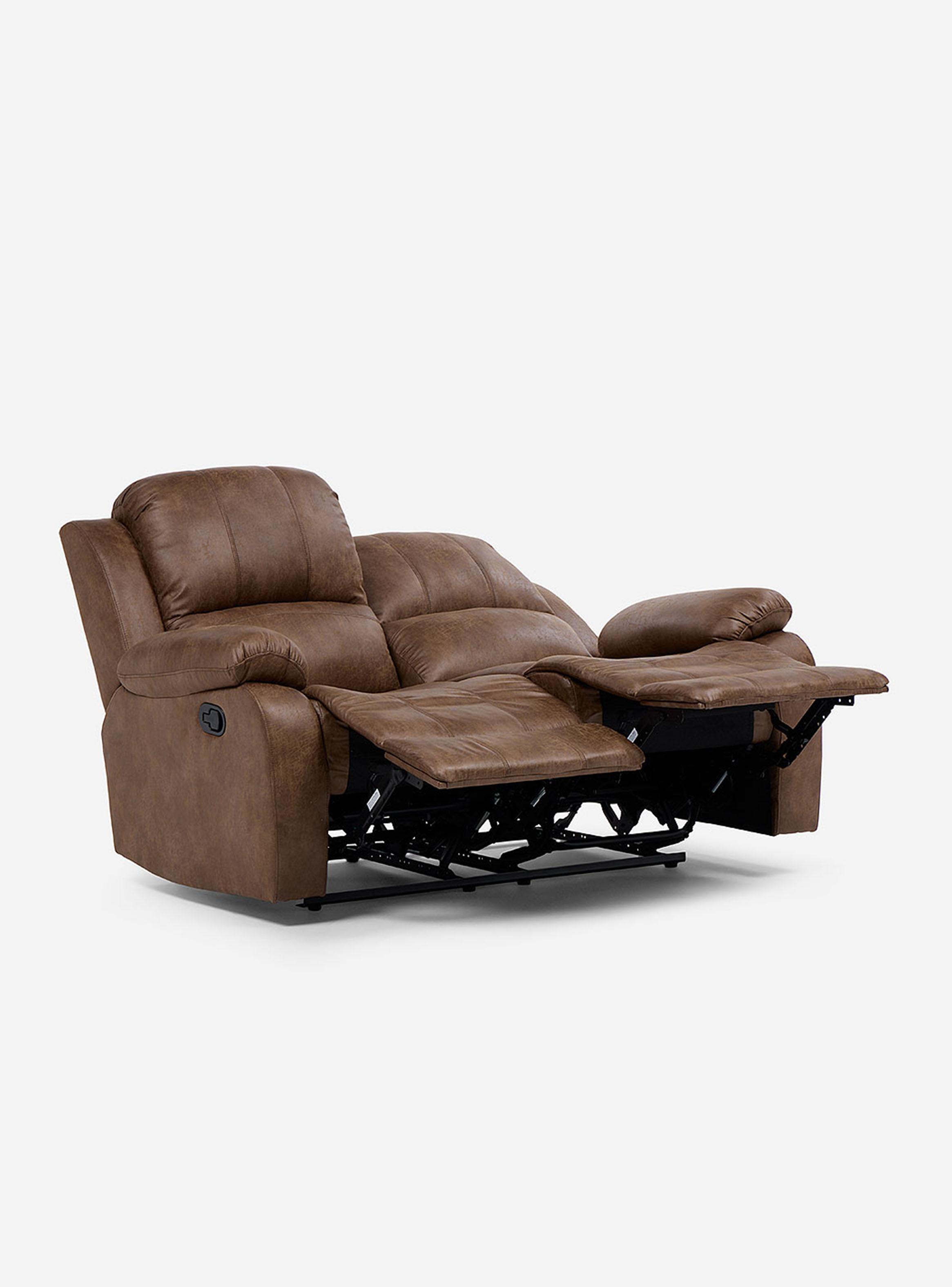 Sofá Reclinable 2 Cuerpos Umbria Tela Tabaco-2