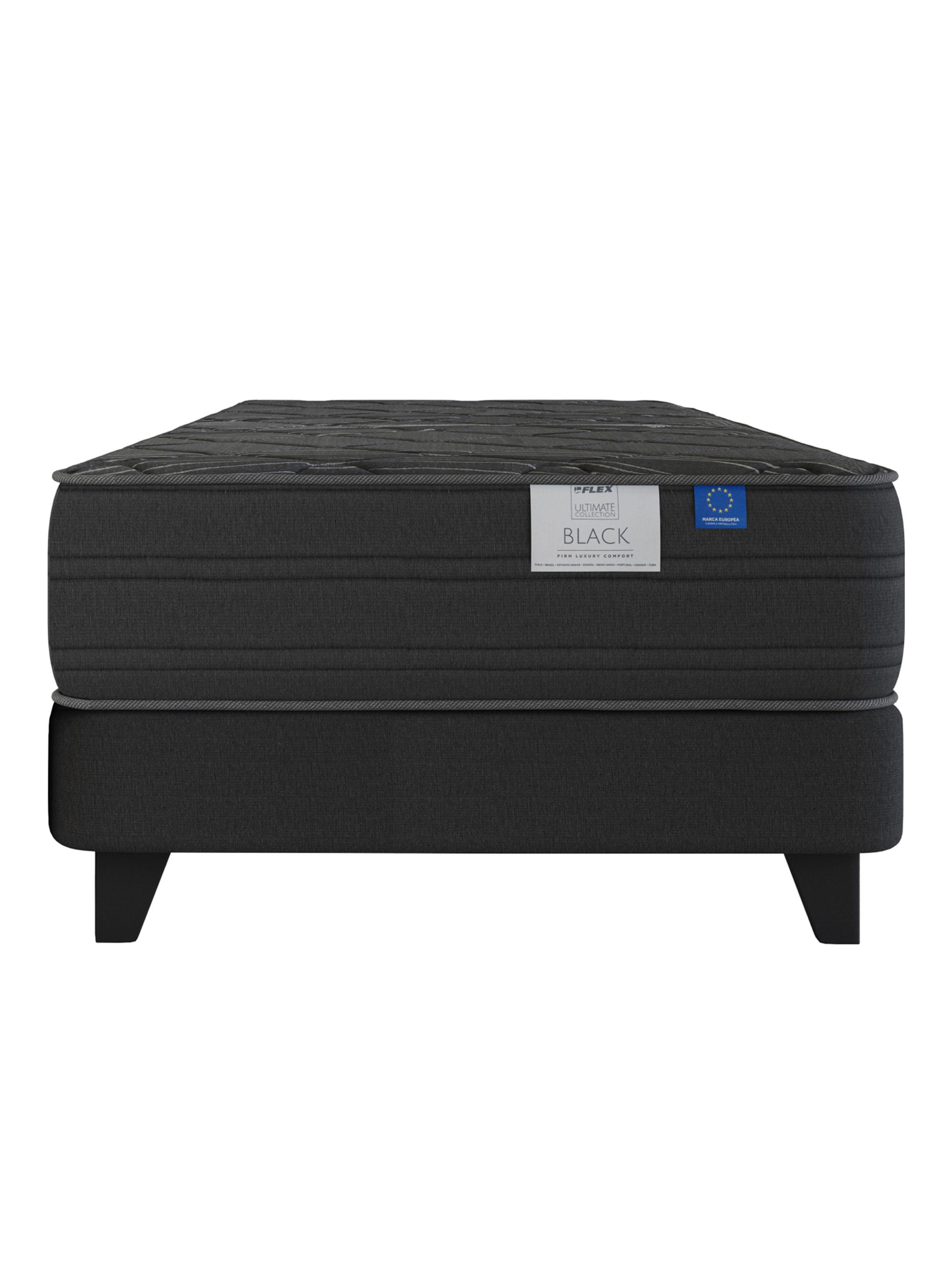 Cama Europea Top Grafito Black 1.5 Plazas Box-2