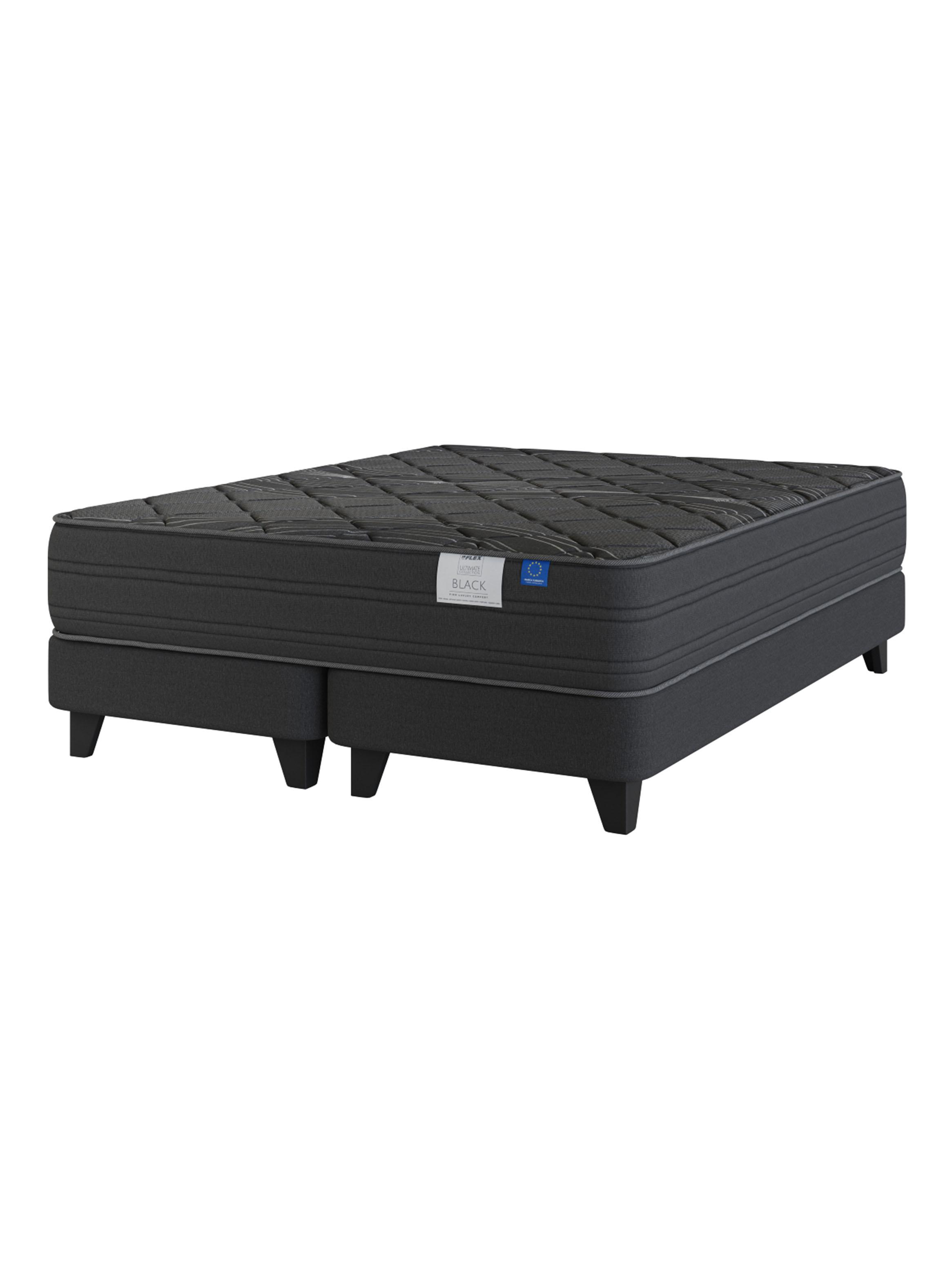 Cama Europea King Black Base Dividida Base + Colchón-0