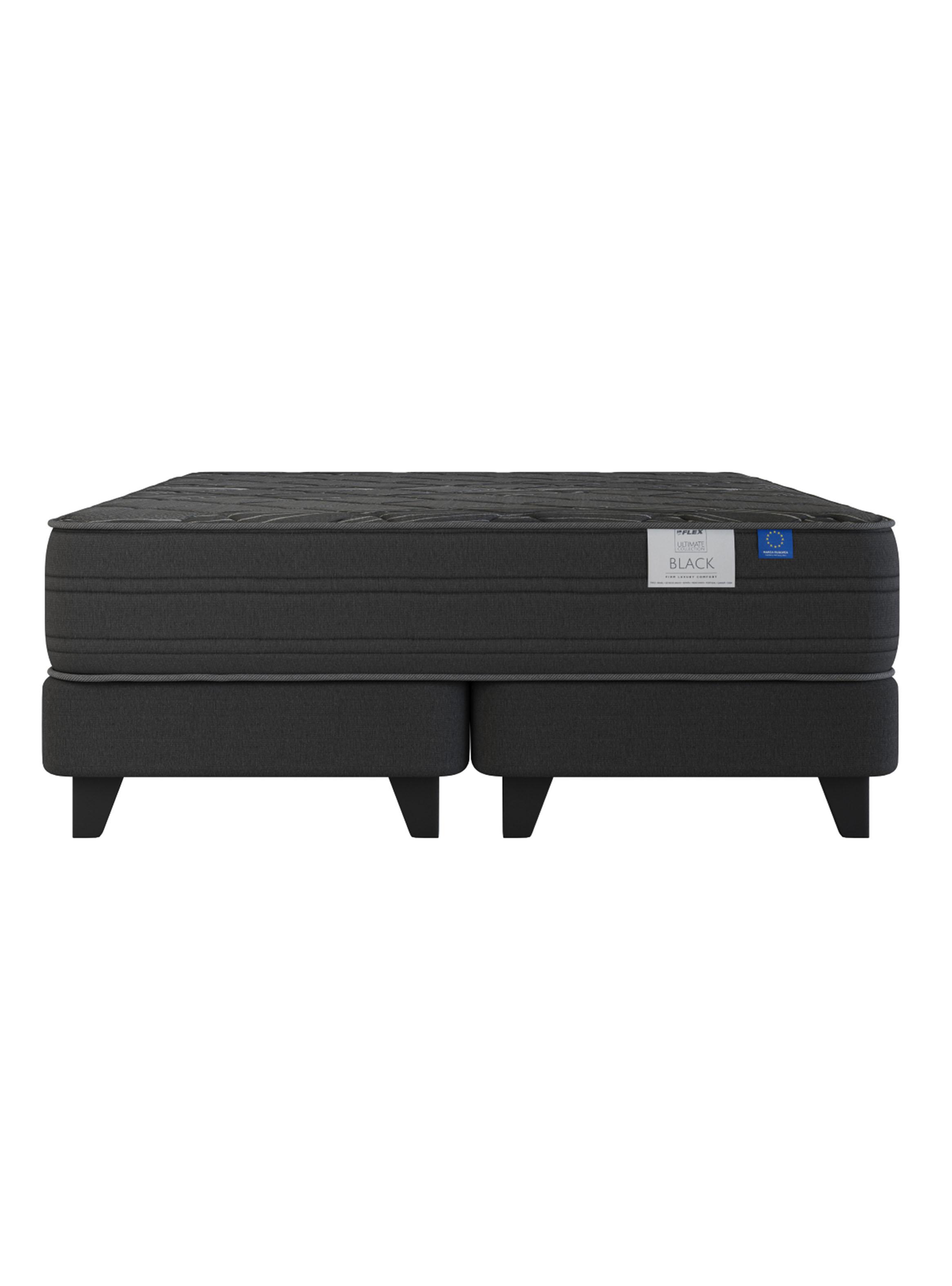 Cama Europea King Black Base Dividida Base + Colchón-1