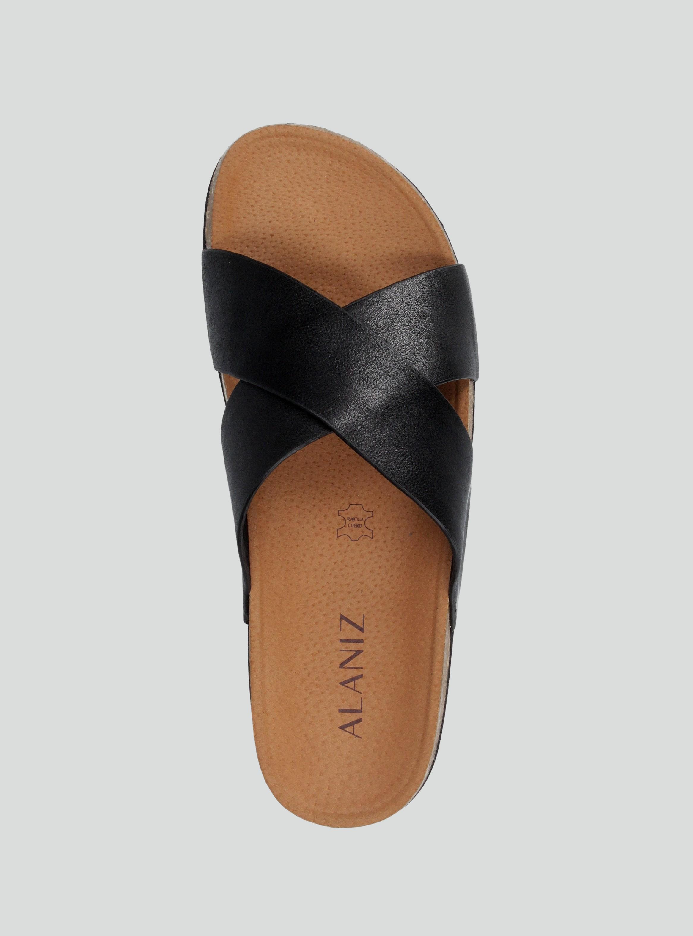 Sandalia Casual  Cuero Cruzada Hombre-2