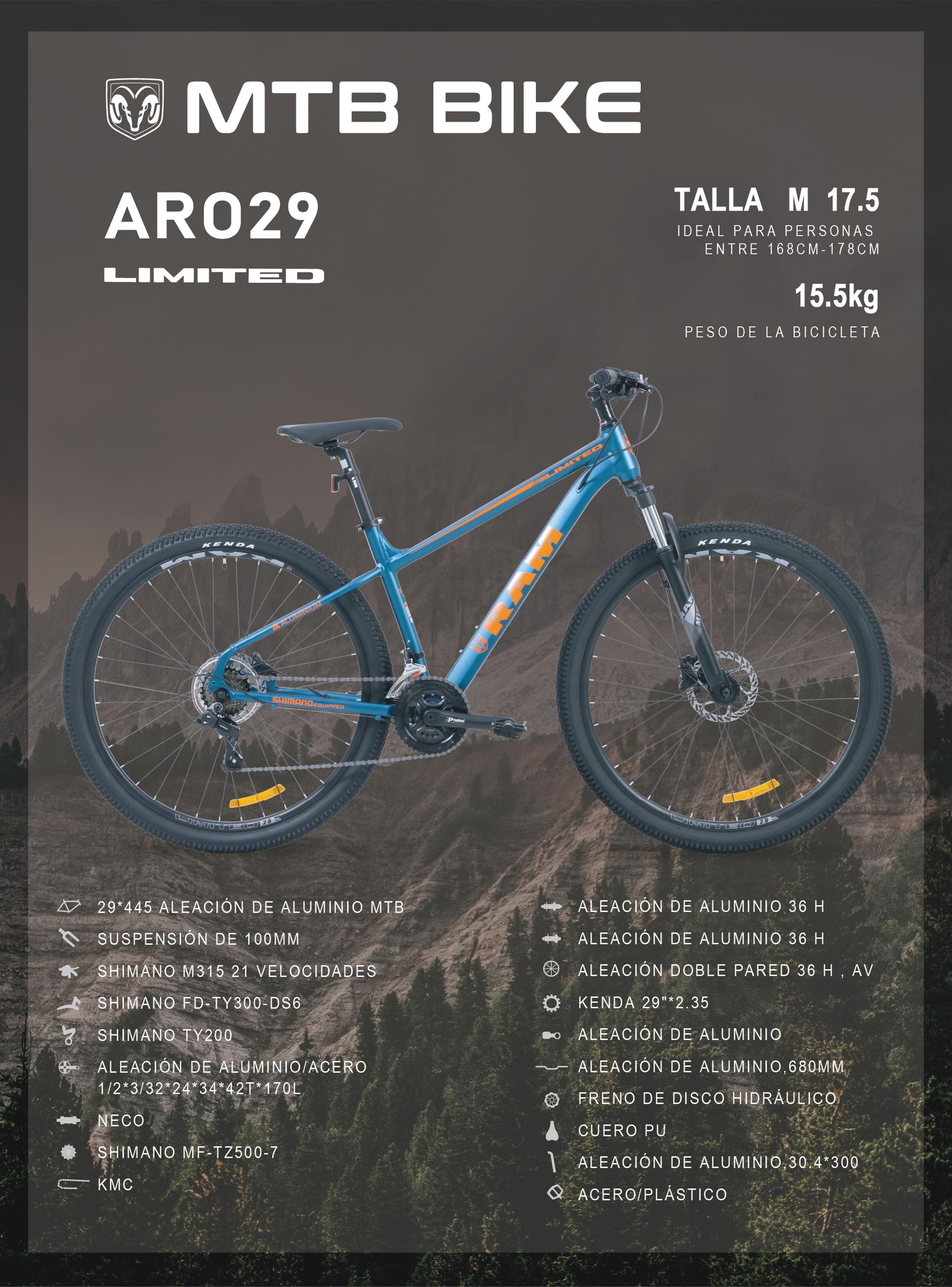 Bicicleta MTB Limited Aro 29' Azul Unisex-2
