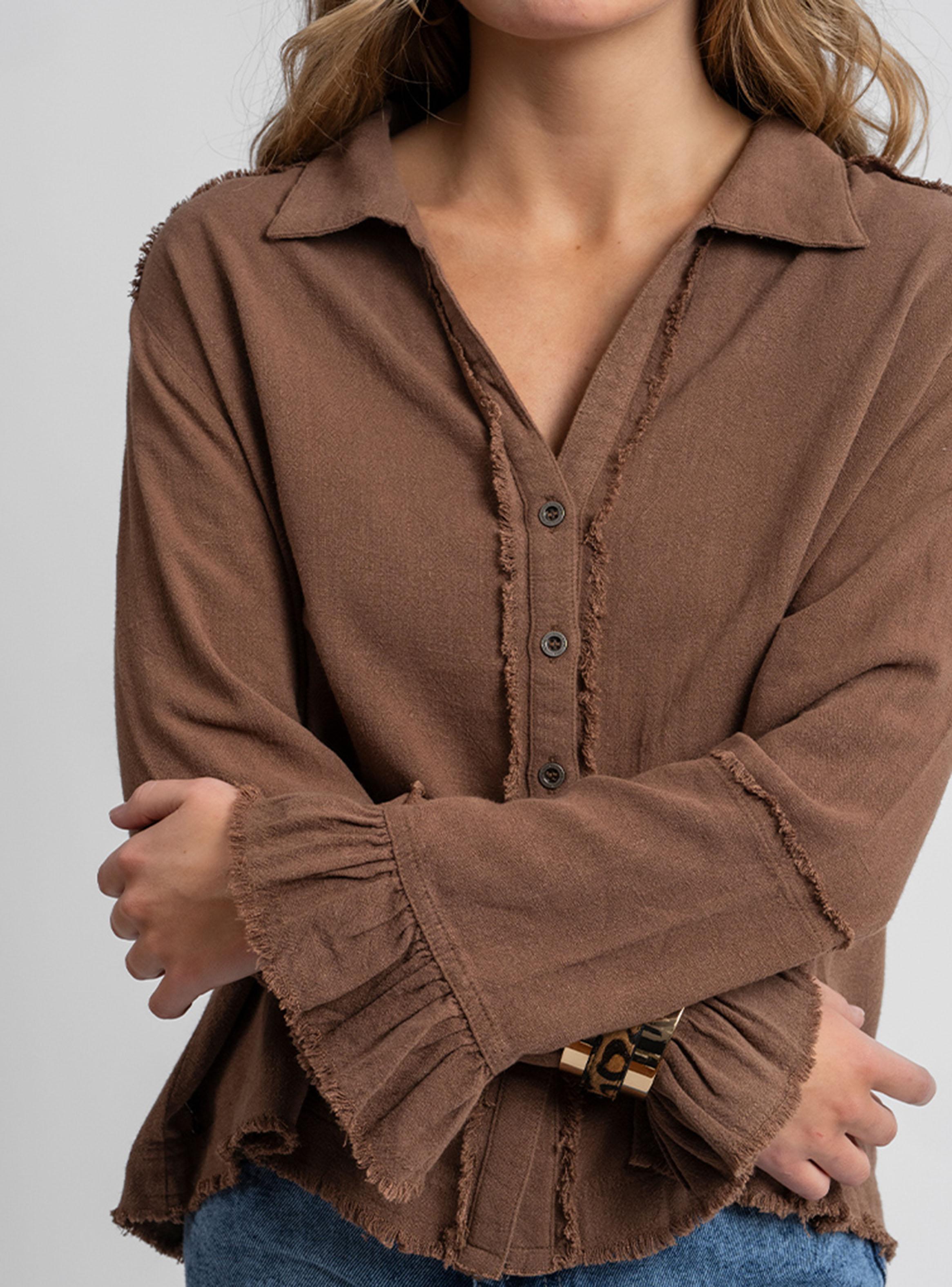 Blusa Sole Lino Café-3
