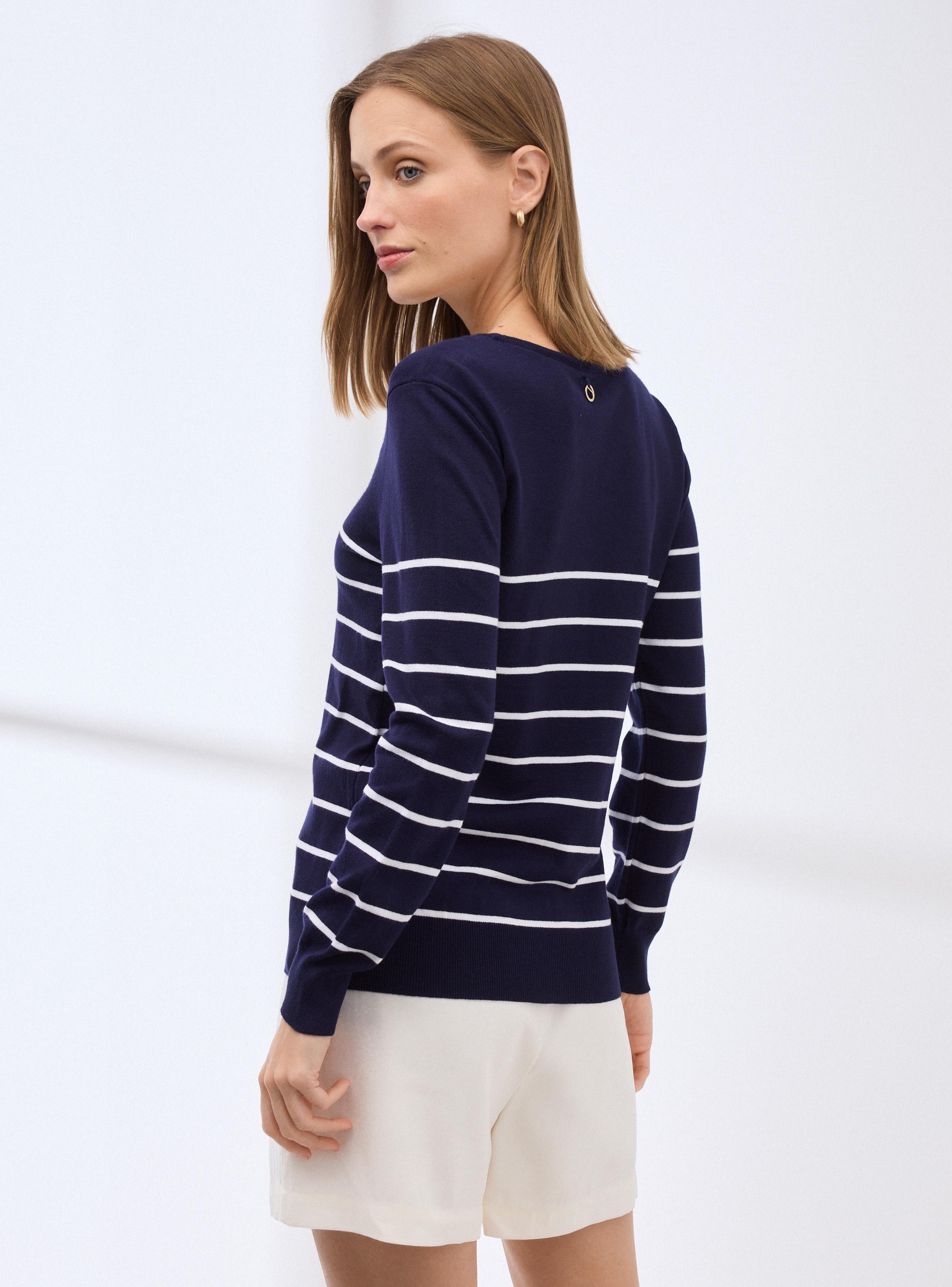 Chaleco Básico Rayado Cuello Redondo-1