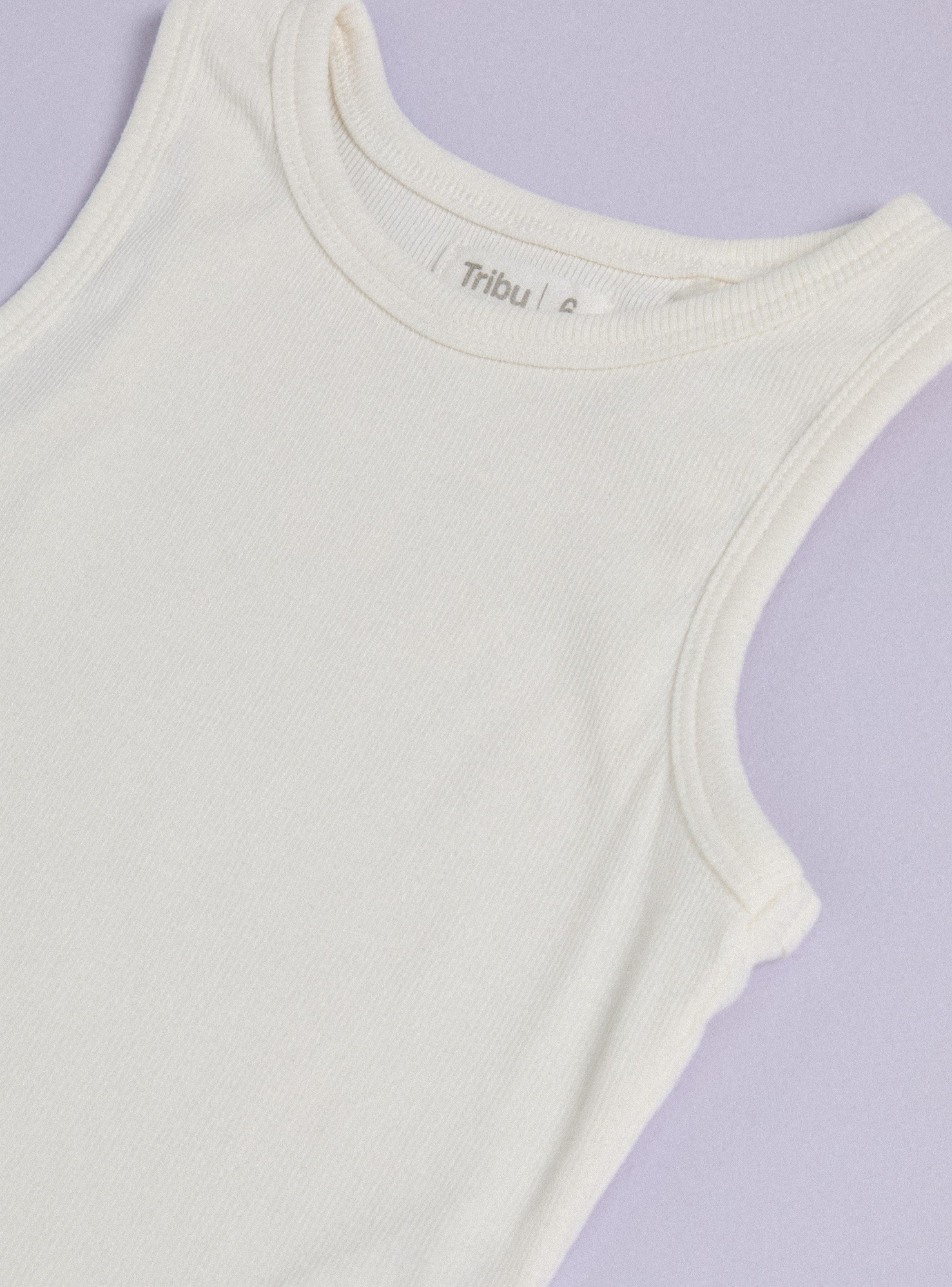 Polera Rib Unicolor sin Mangas-2