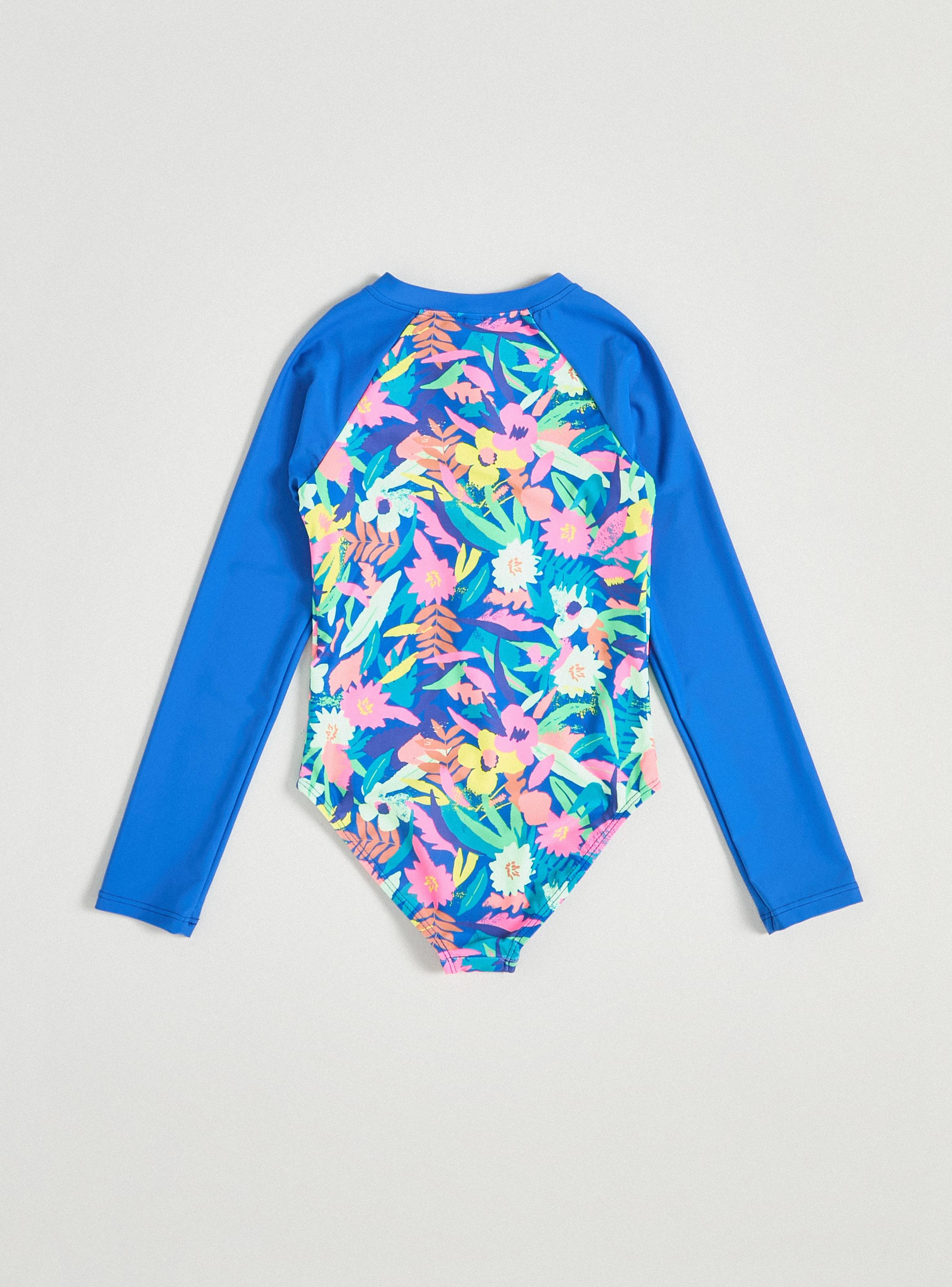 Traje de Baño Manga Larga Raglan con Maxi Estampado-1