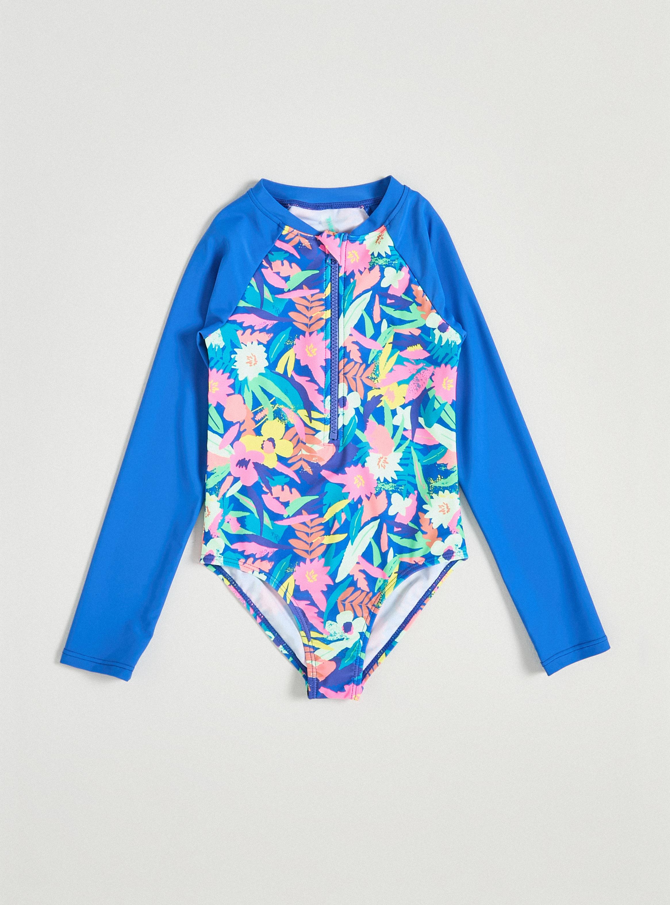 Traje de Baño Manga Larga Raglan con Maxi Estampado-0